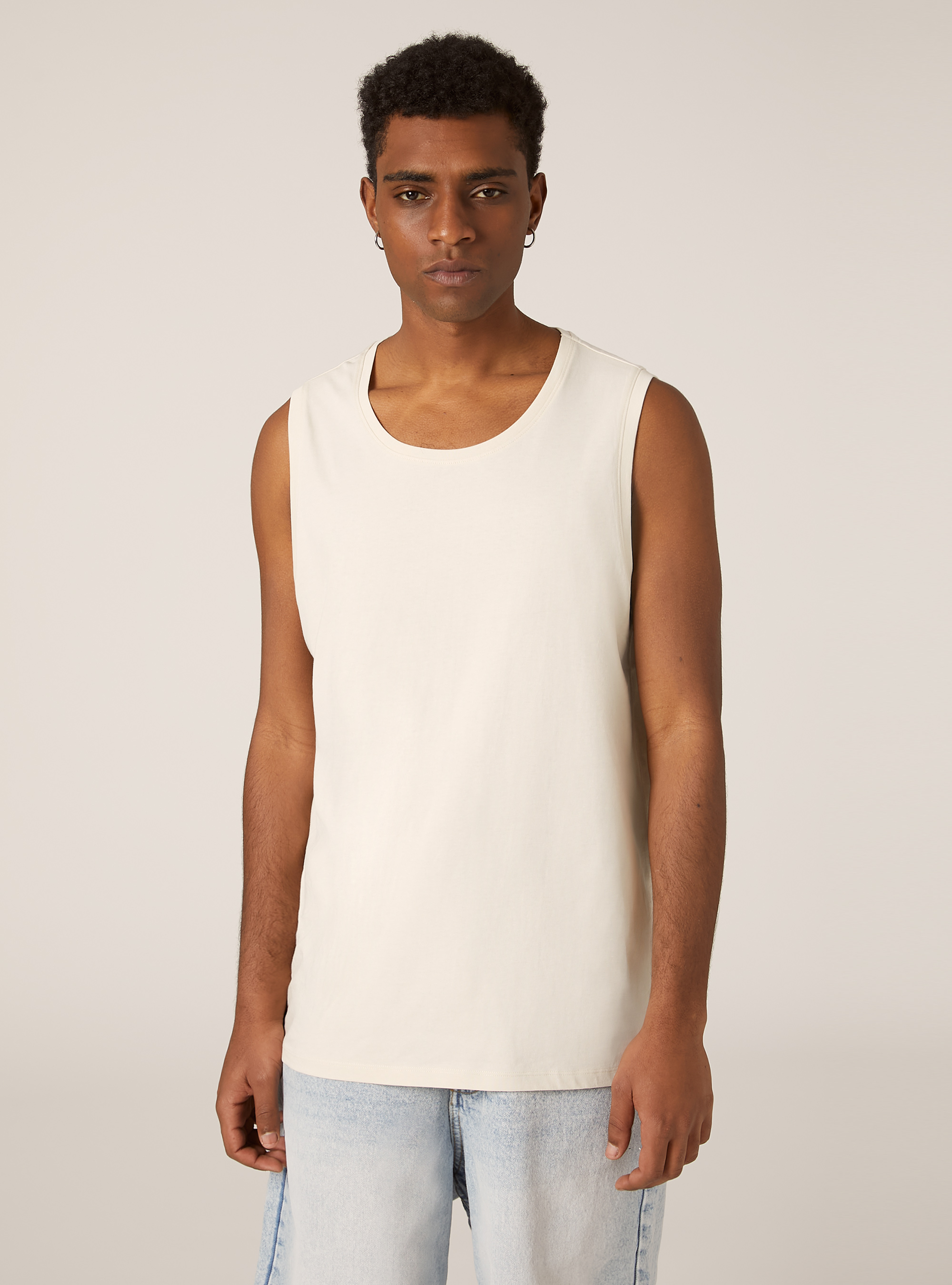 Camiseta de Tirantes Lisa Comfort Fit, CR3 CREAM LIGHT