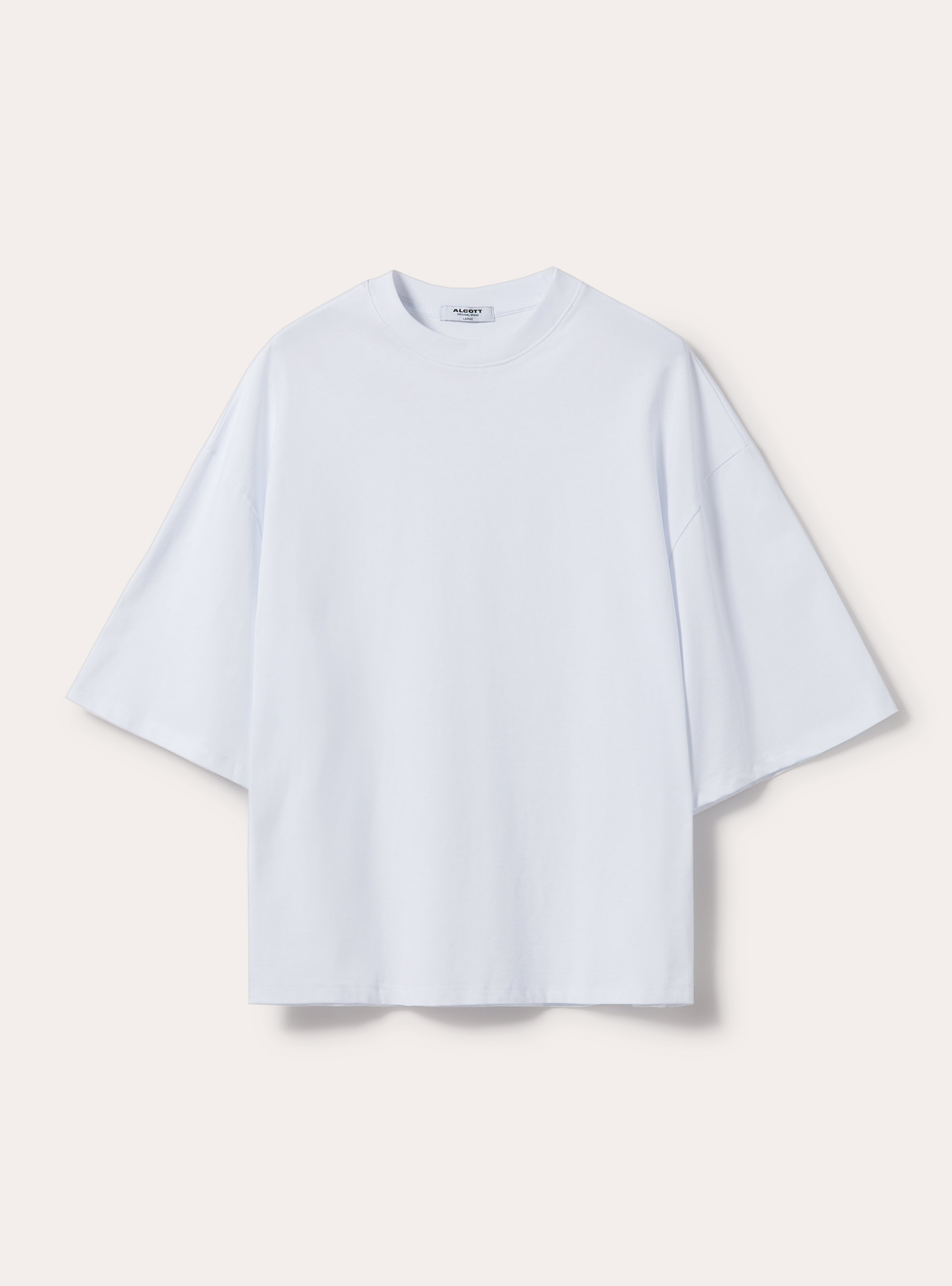 Tee-shirt en coton à la coupe super-robuste, WH3 WHITE