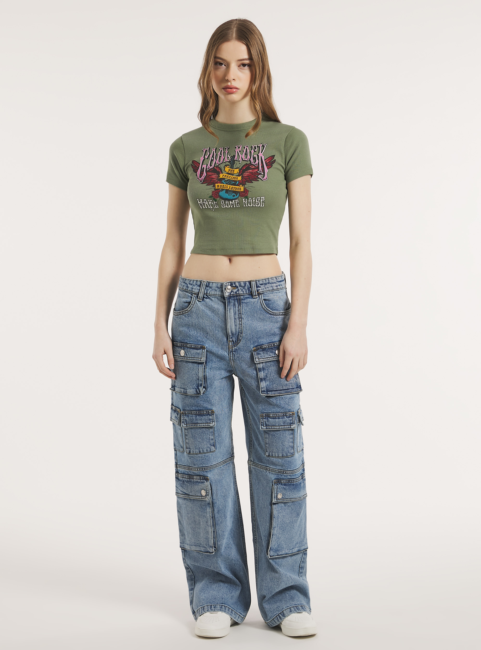 Camiseta acanalada con estampado, KY3 KAKY LIGHT