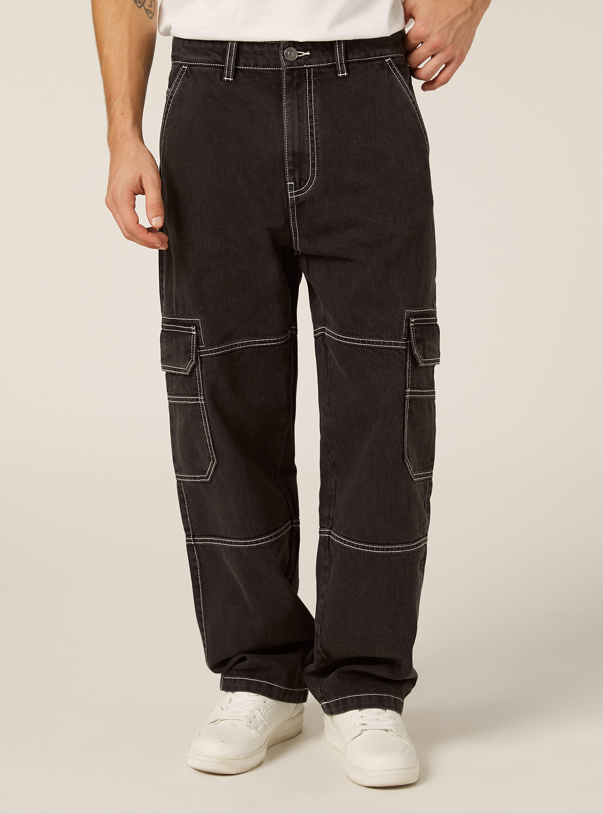 Cargo jeans, D000 BLACK