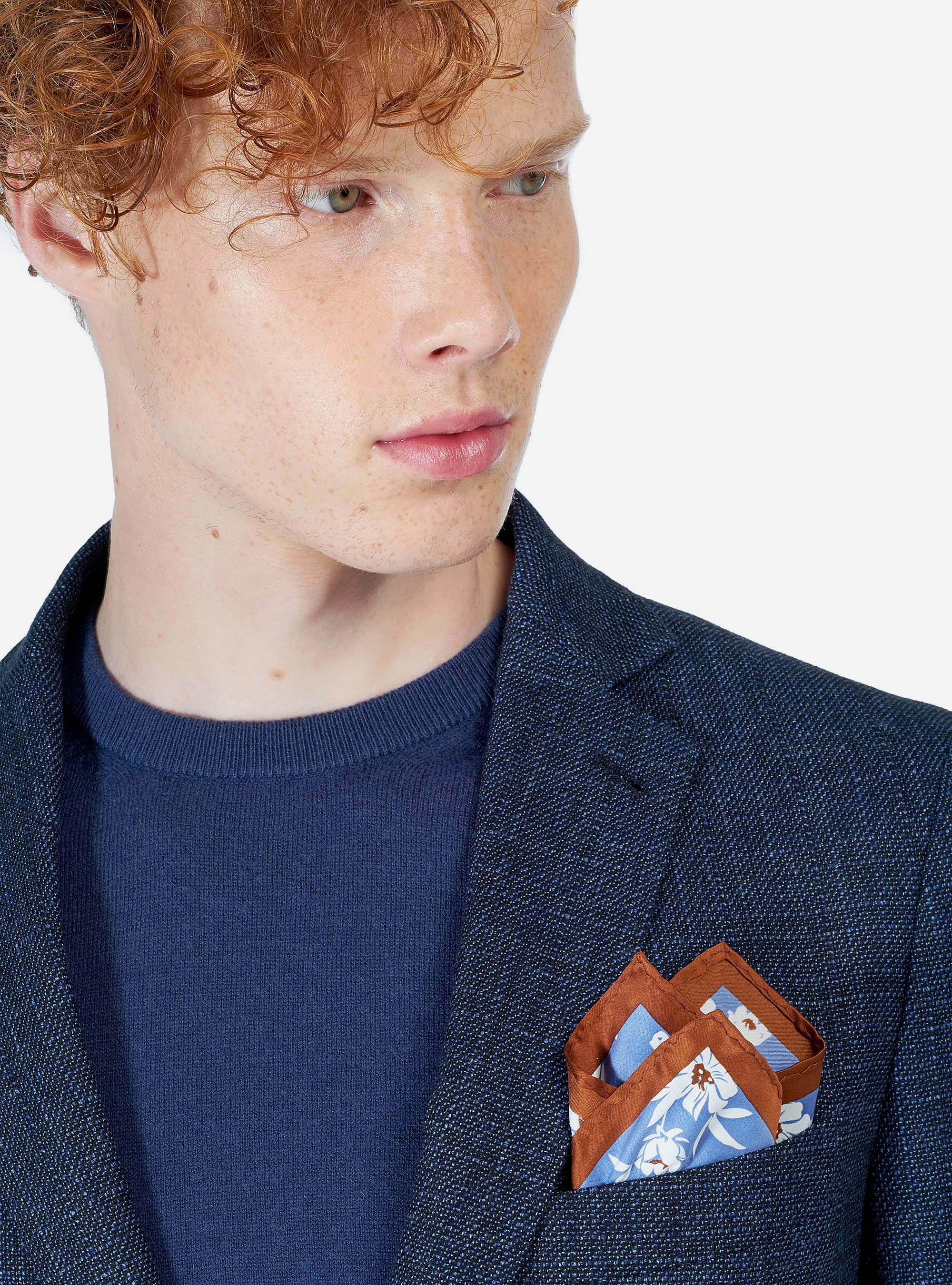 WOOL JACKET, BLUE MELANGE