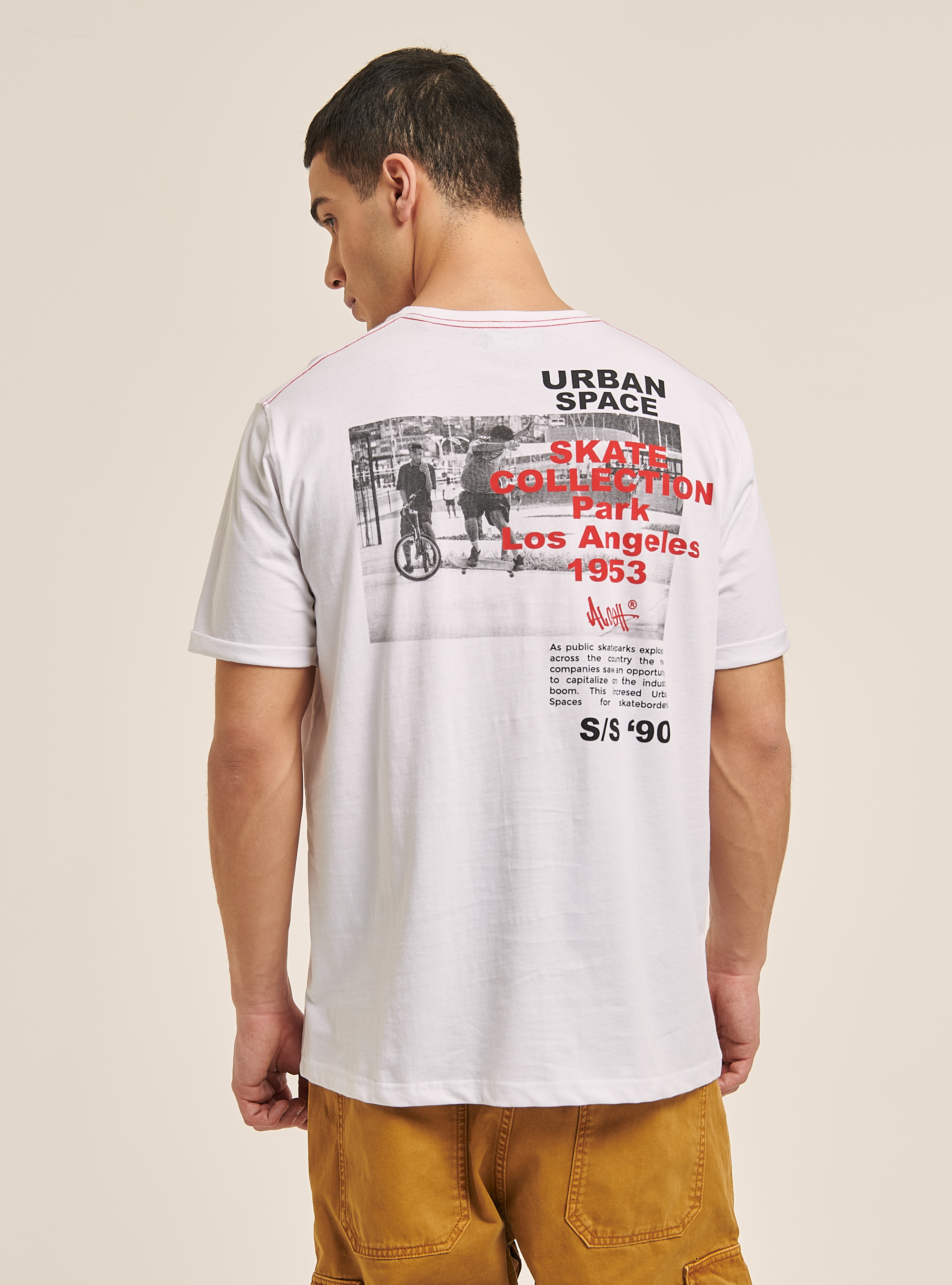 T-shirt avec impression graphique sur le devant et le dos, C099 WHITE