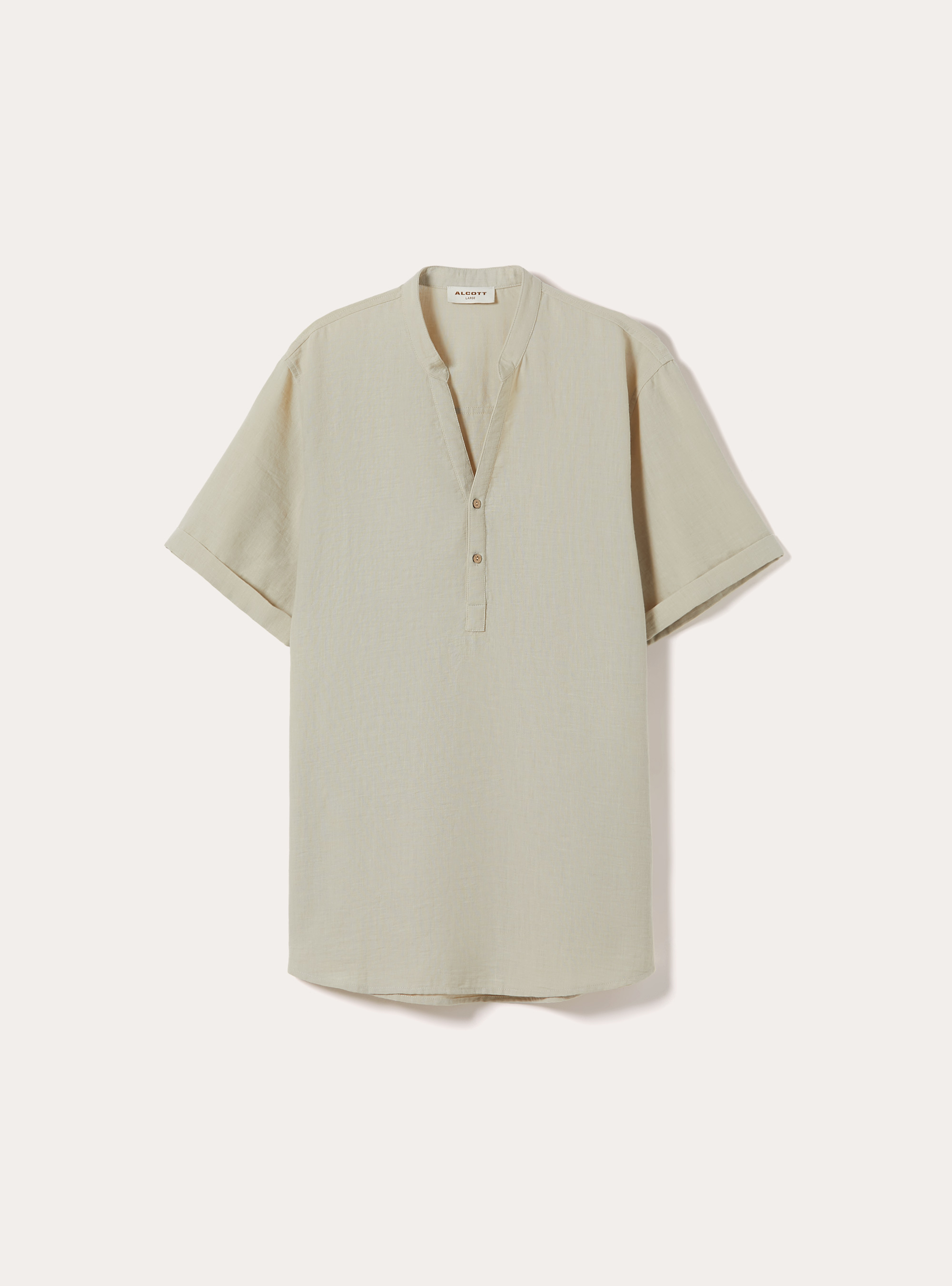 Mandarin collar shirt, BG3 BEIGE LIGHT
