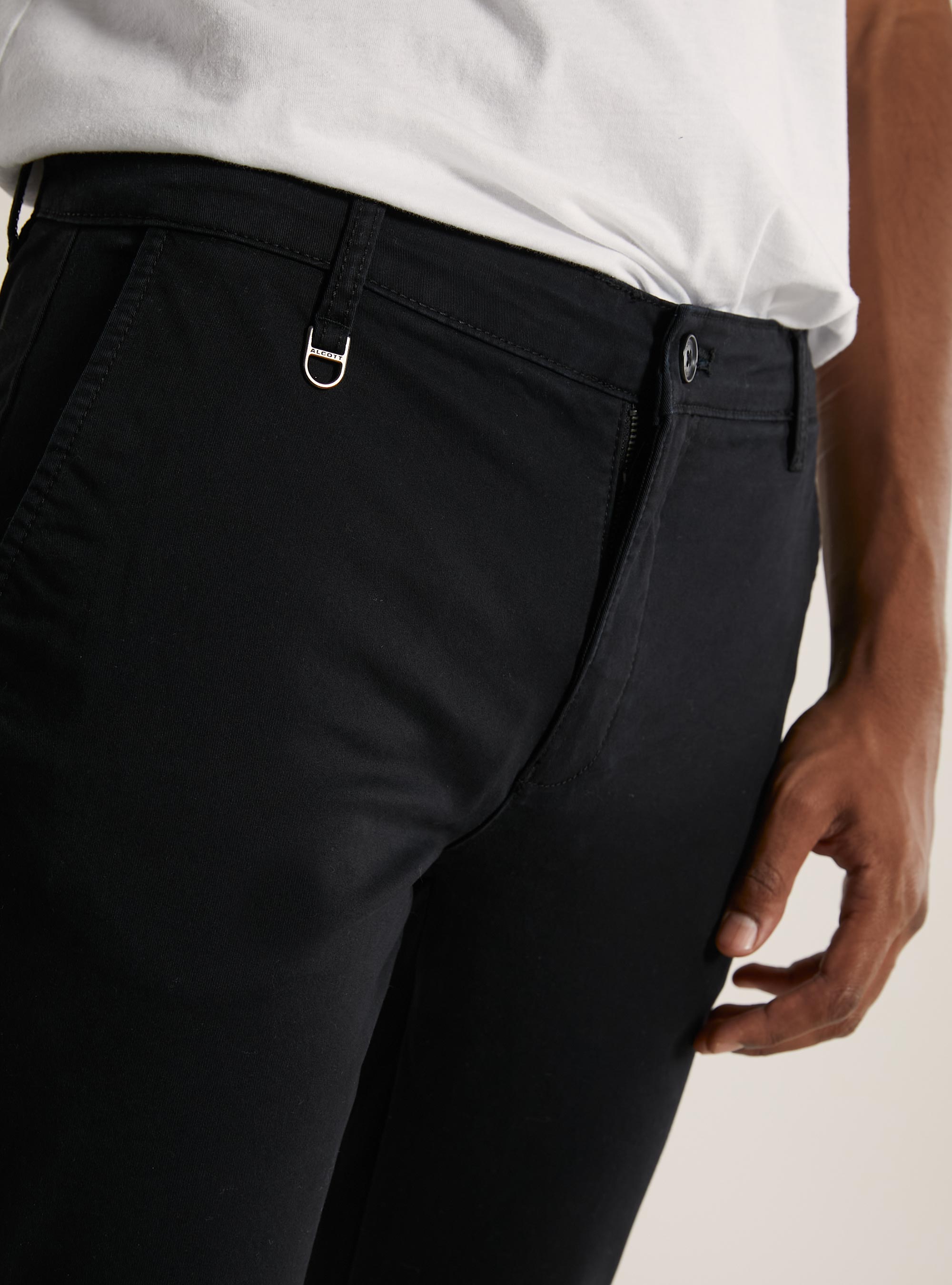 Skinny fit stretch twill chinos, BK1 BLACK