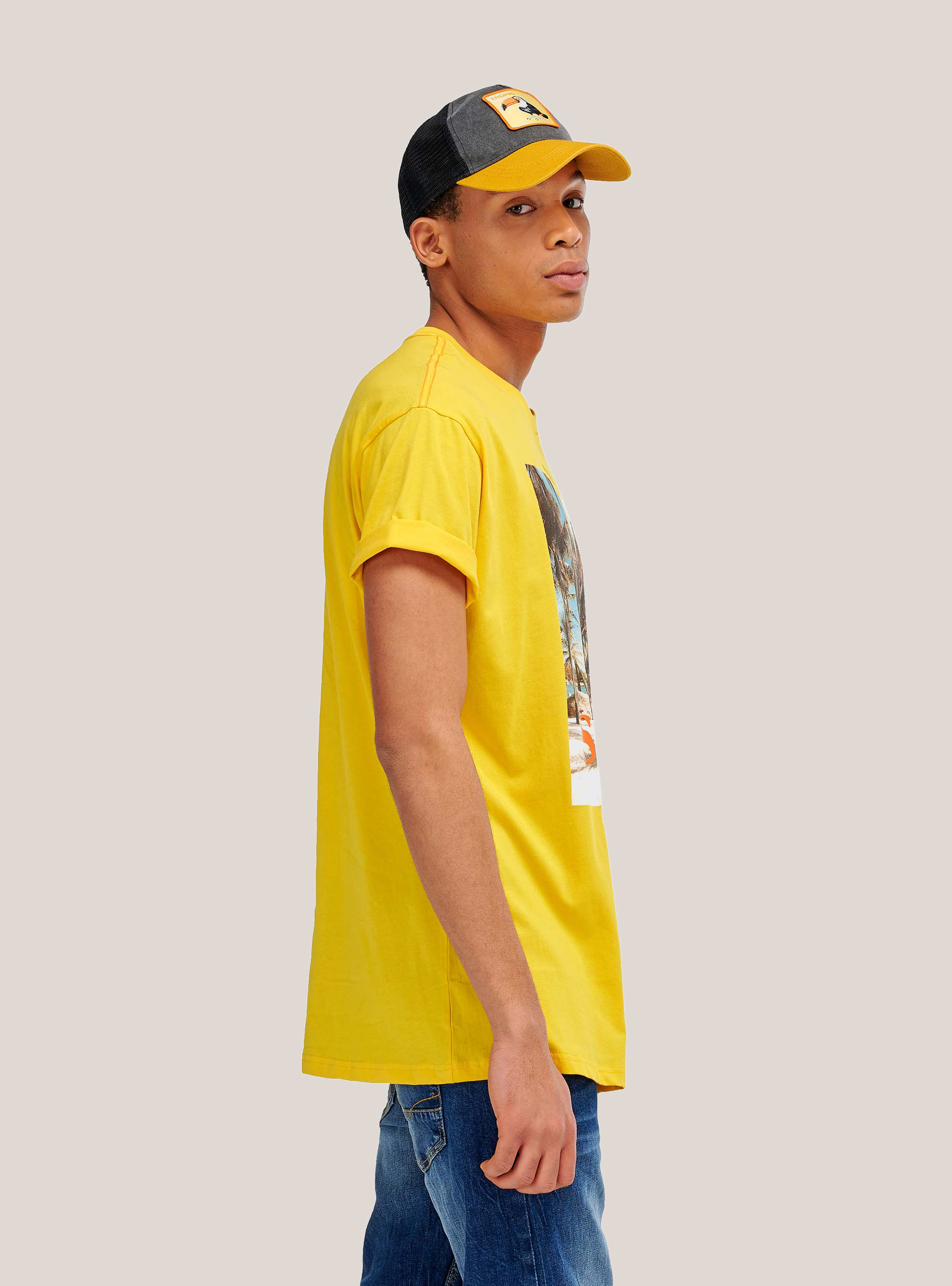 City print T-shirt, C7750 YELLOW