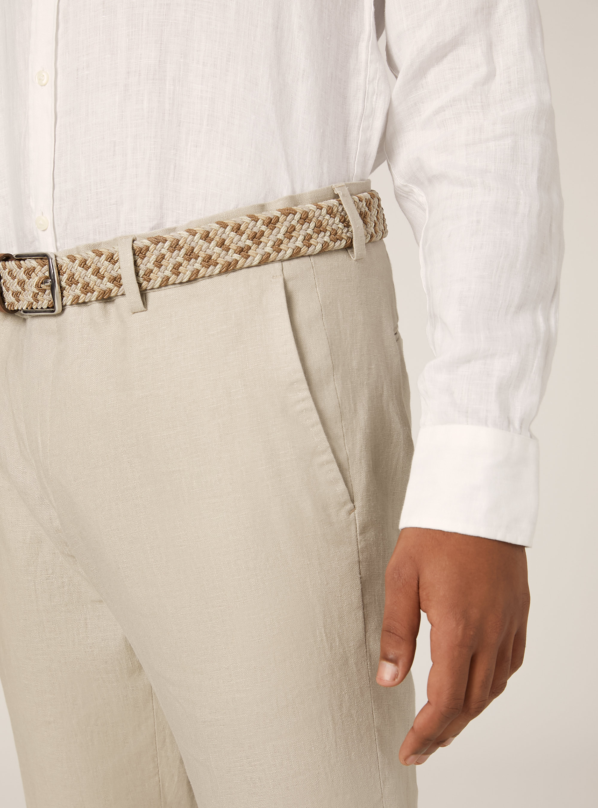 Pantalon en lin pur, BG3 BEIGE LIGHT