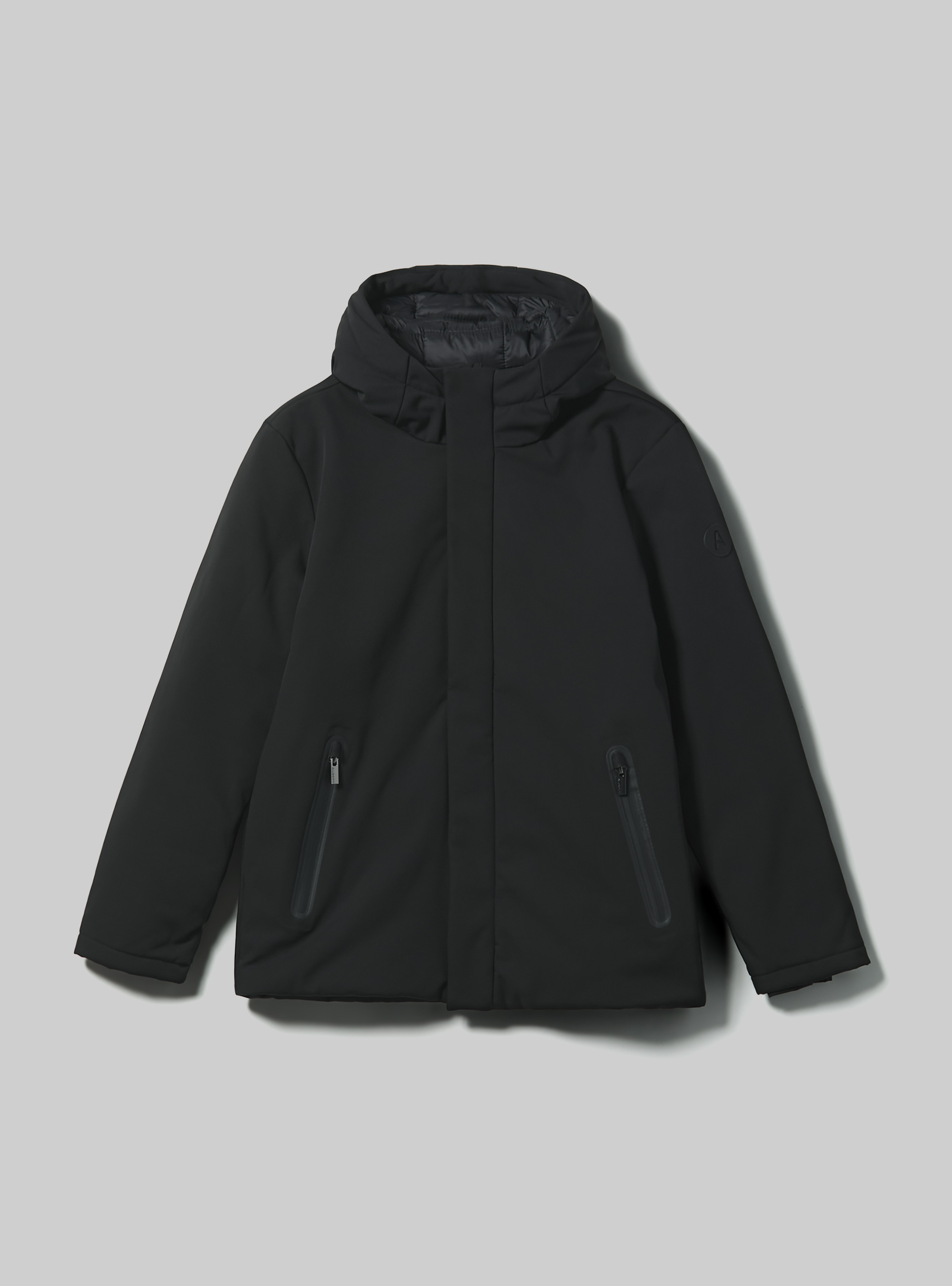 Technical fabric jacket with recycled padding, BK1 BLACK