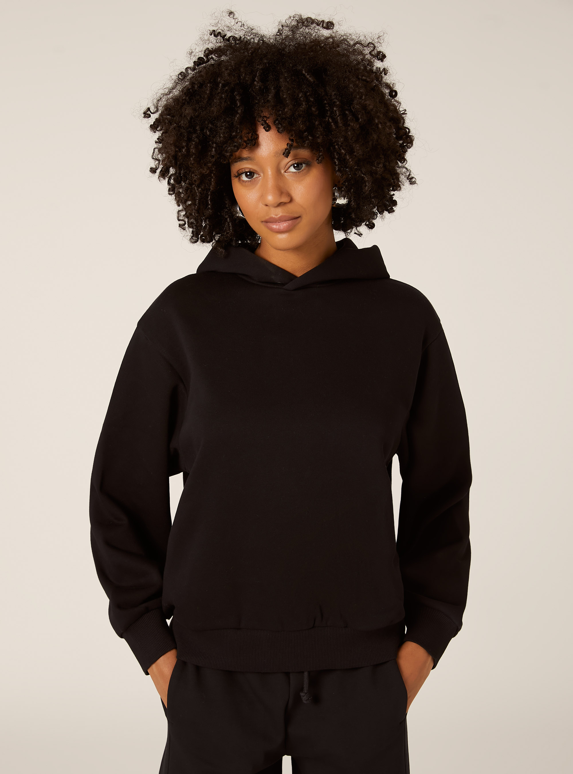 Felpa boxy over fit, BK1 BLACK