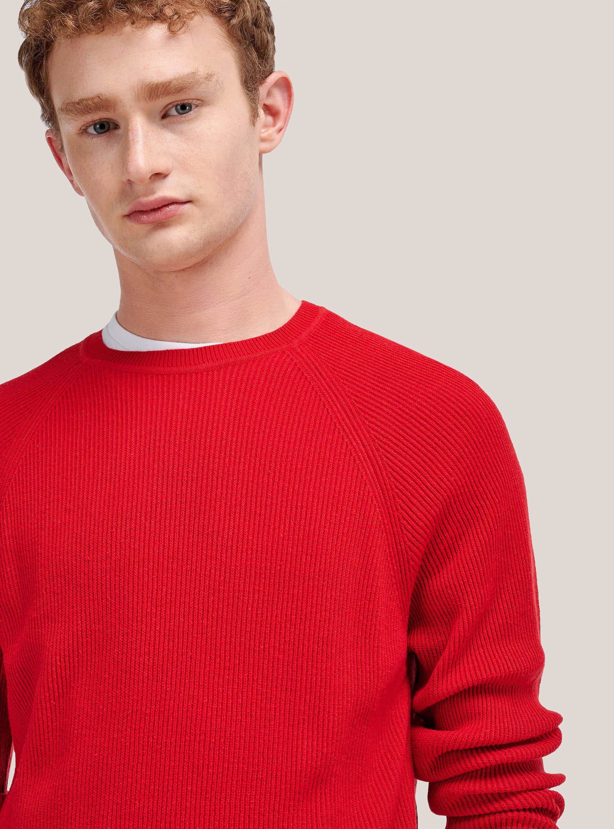 Ribbed pullover, RED