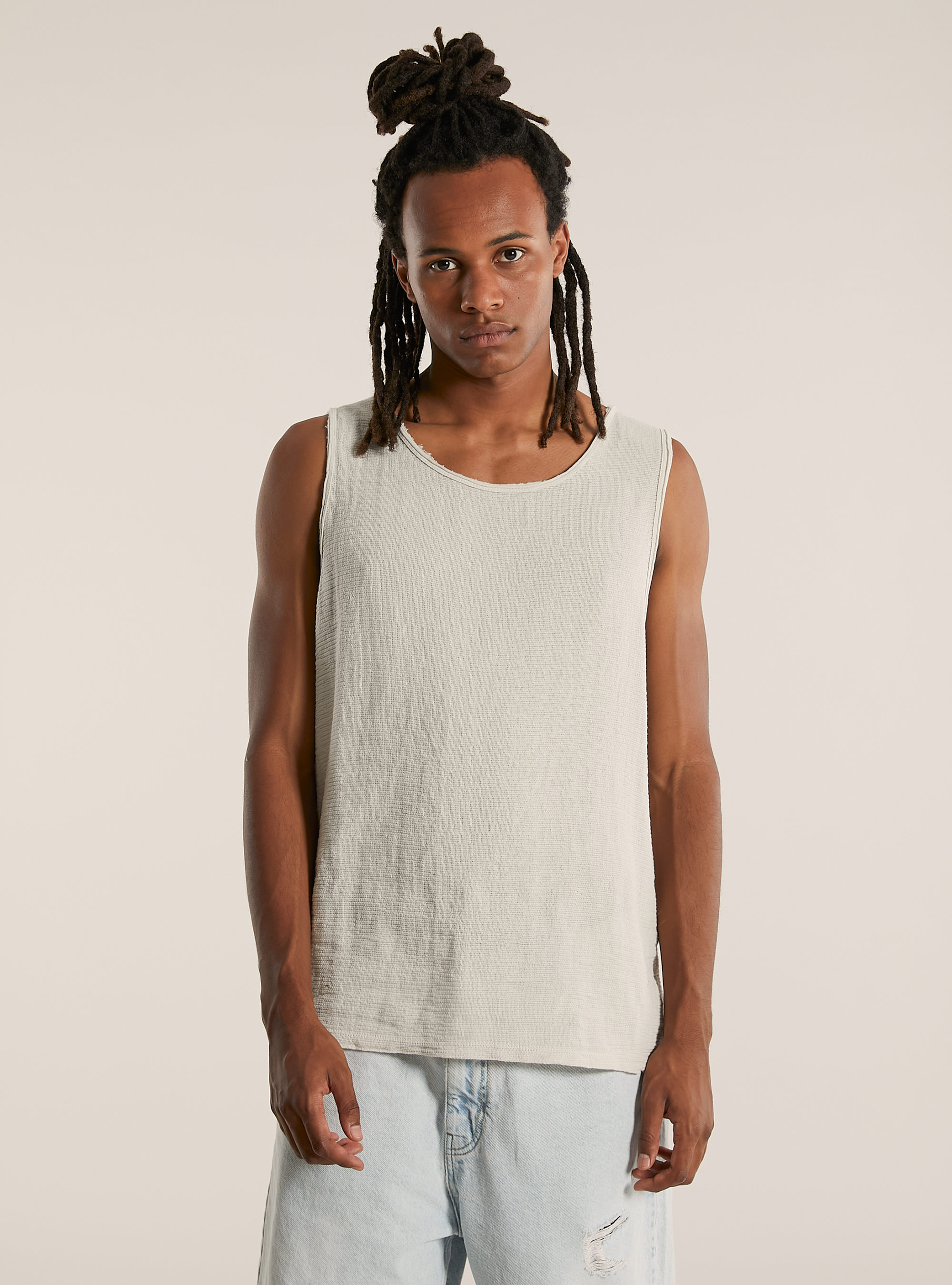 Linen-blend tank top, BG3 BEIGE LIGHT