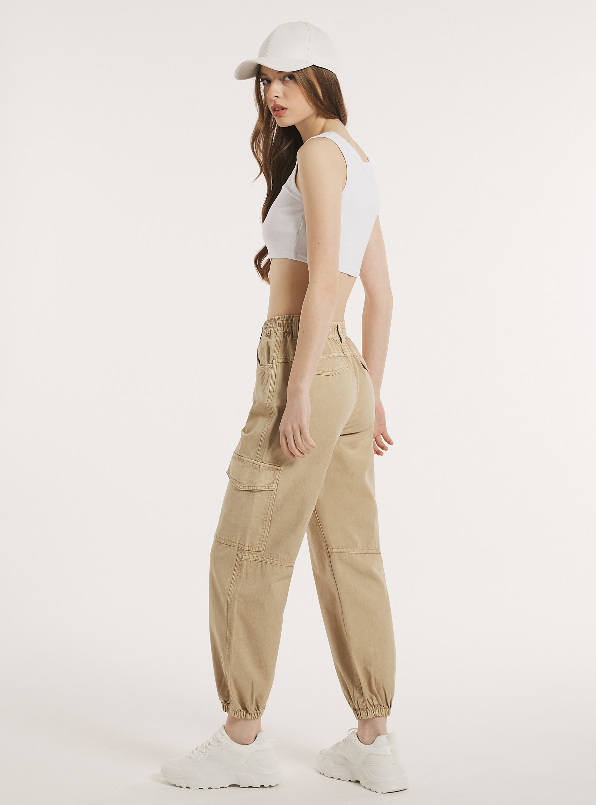 Pantalon cargo jogger, BG2 BEIGE MEDIUM