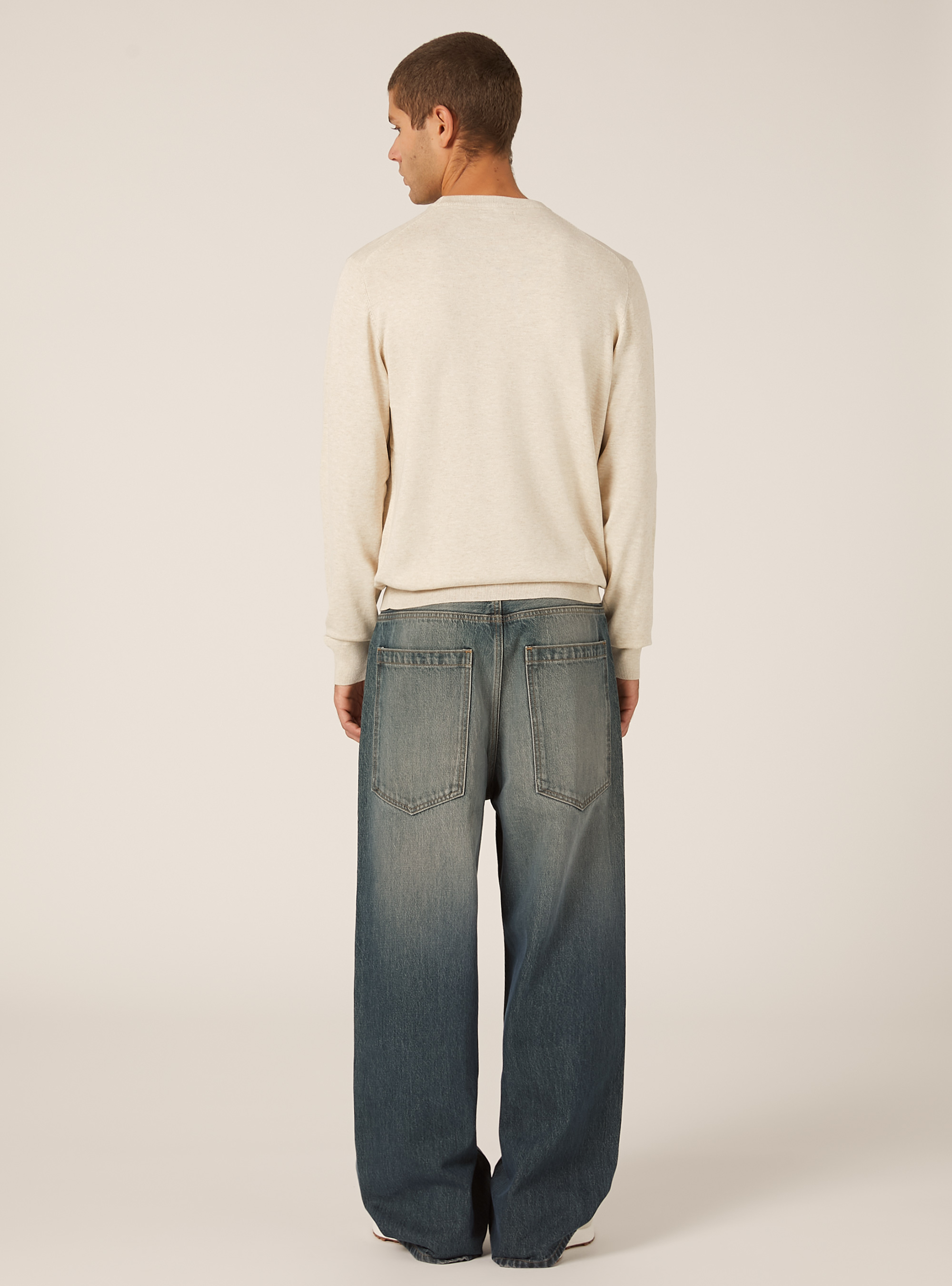 Jersey de cuello redondo de viscosa Ecovero, MCR3 CREAM MEL LIGHT