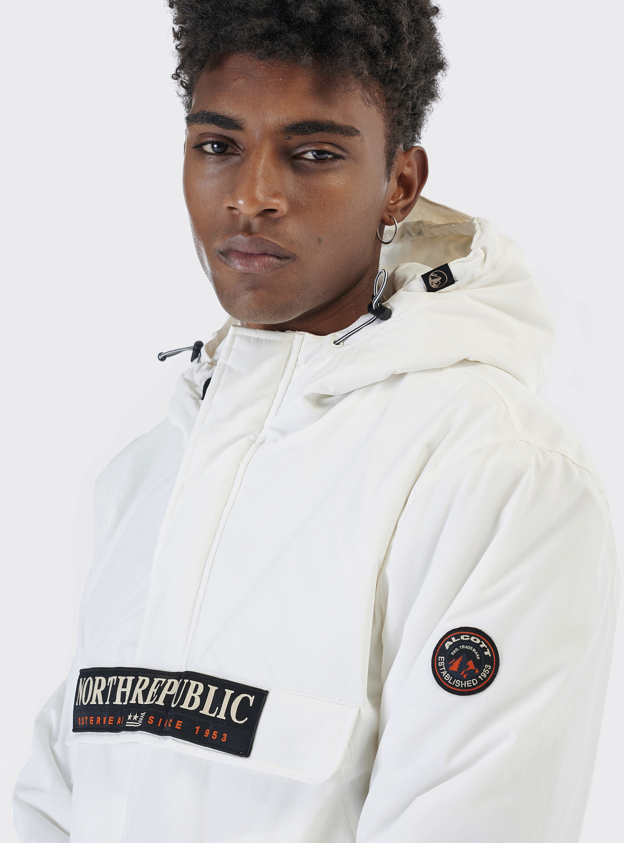 Anorak jacket with 100% recycled polyester padding, C018 WHITE