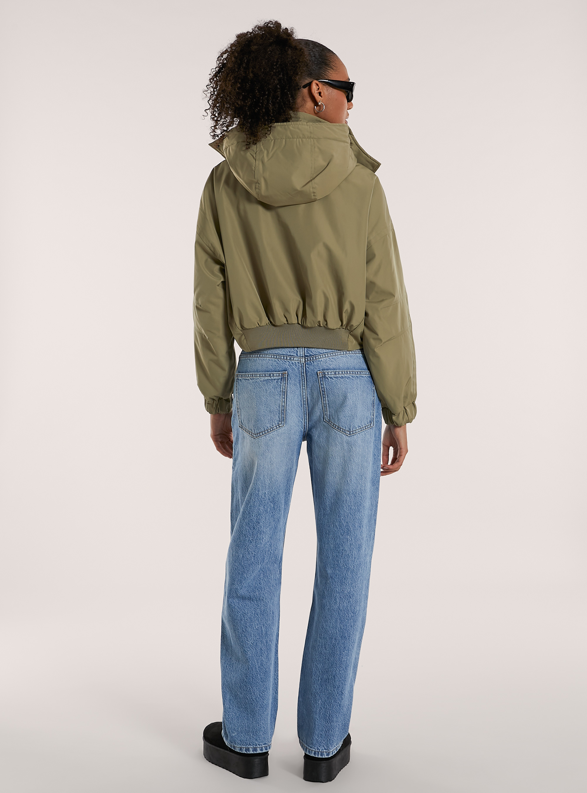 Lightweight cropped padded jacket, KY2 KAKY MEDIUM