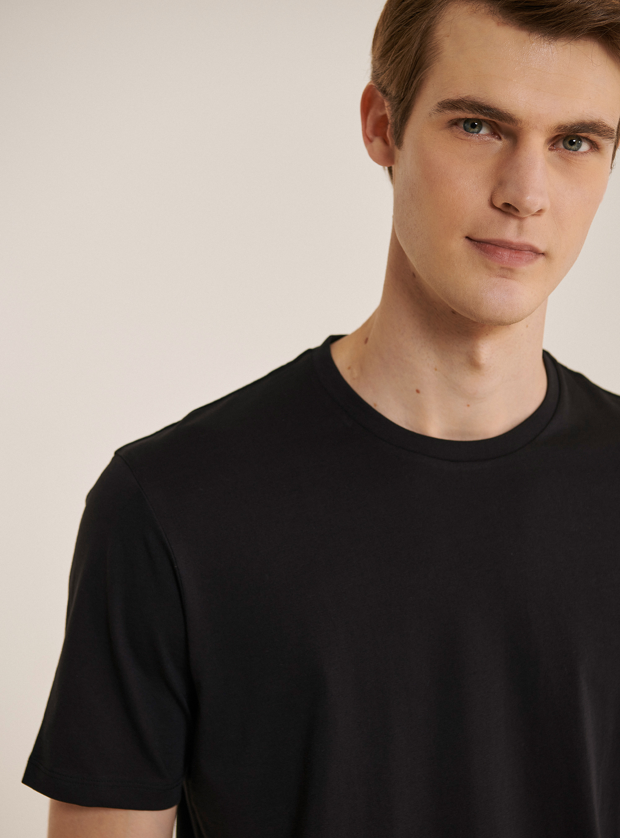 Basic T-shirt in Superior Pima cotton, BK1 BLACK