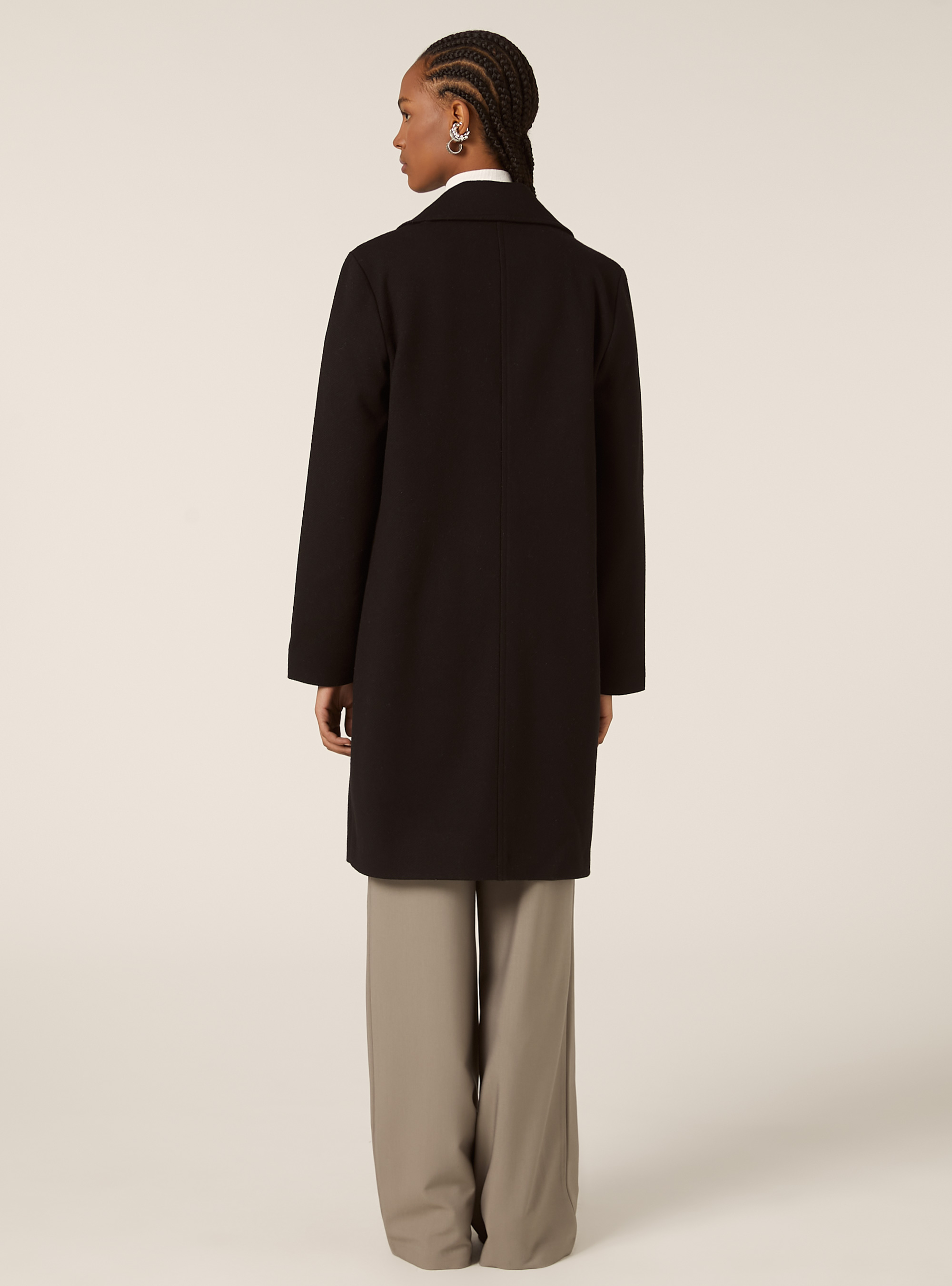 Cappotto midi monopetto, BK1 BLACK