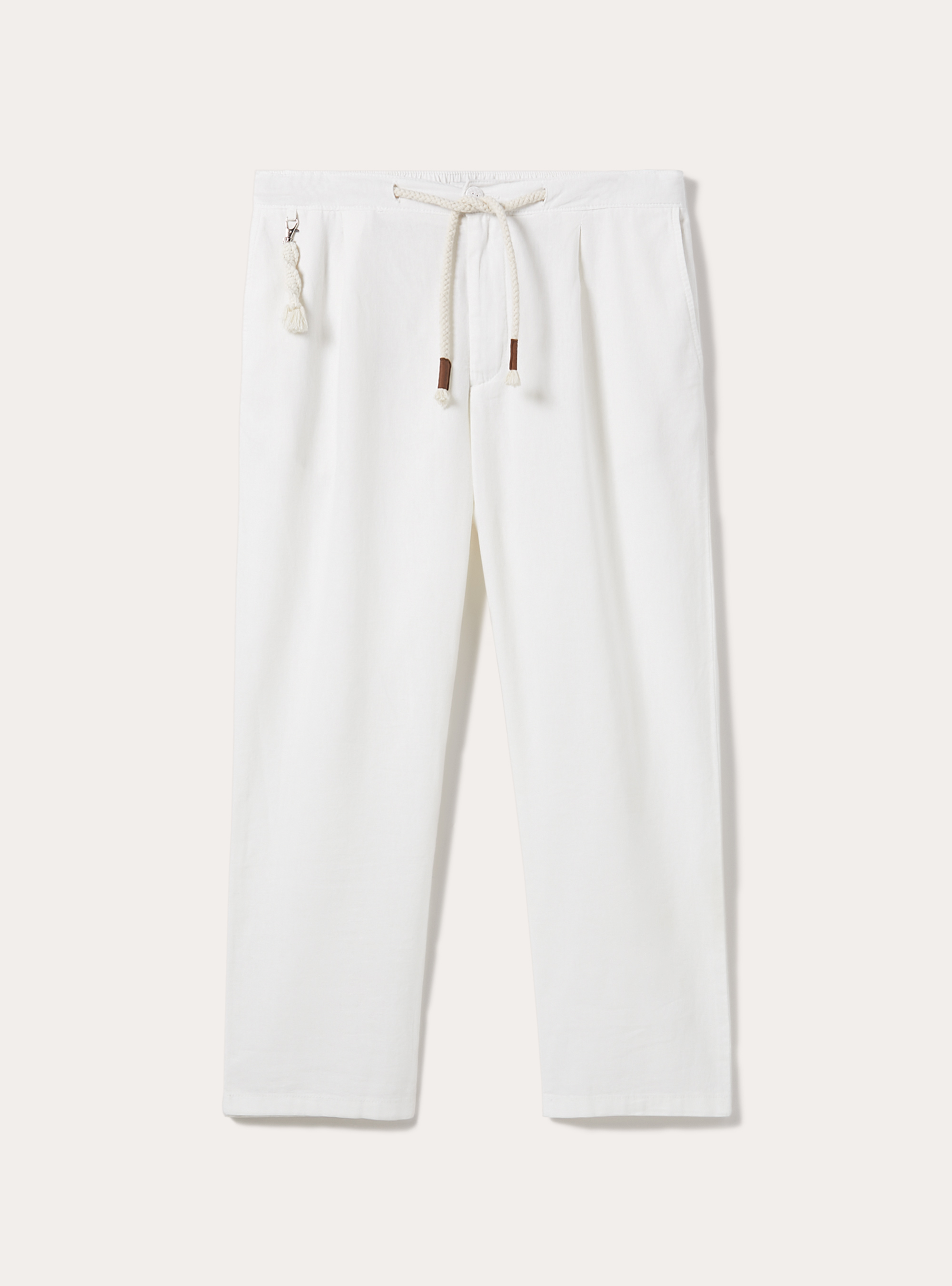 Linen blend jogger trousers, WH2 WHITE