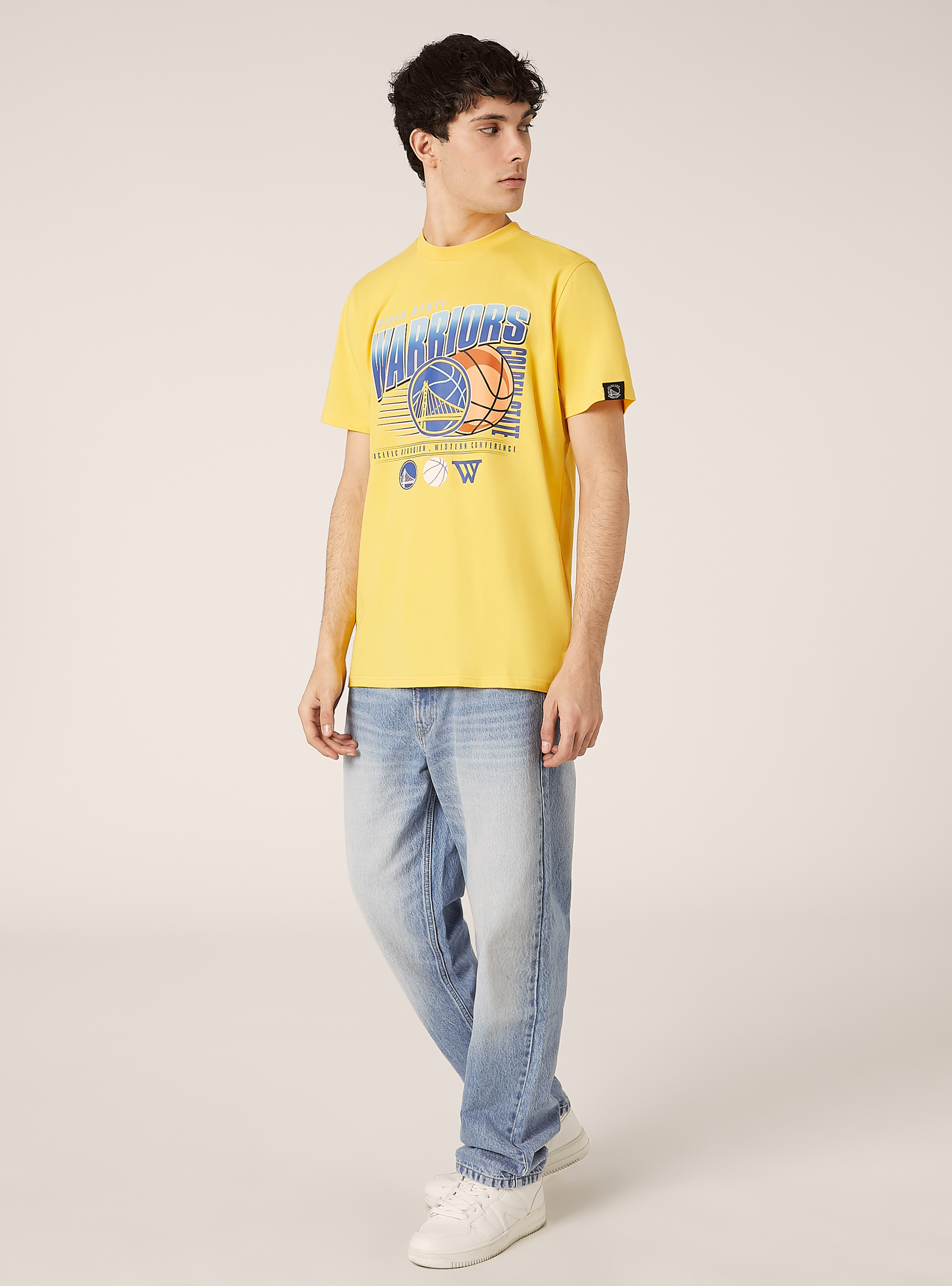 Baumwoll-T-Shirt mit NBA/Alcott-Aufdruck, YE2 YELLOW MEDIUM