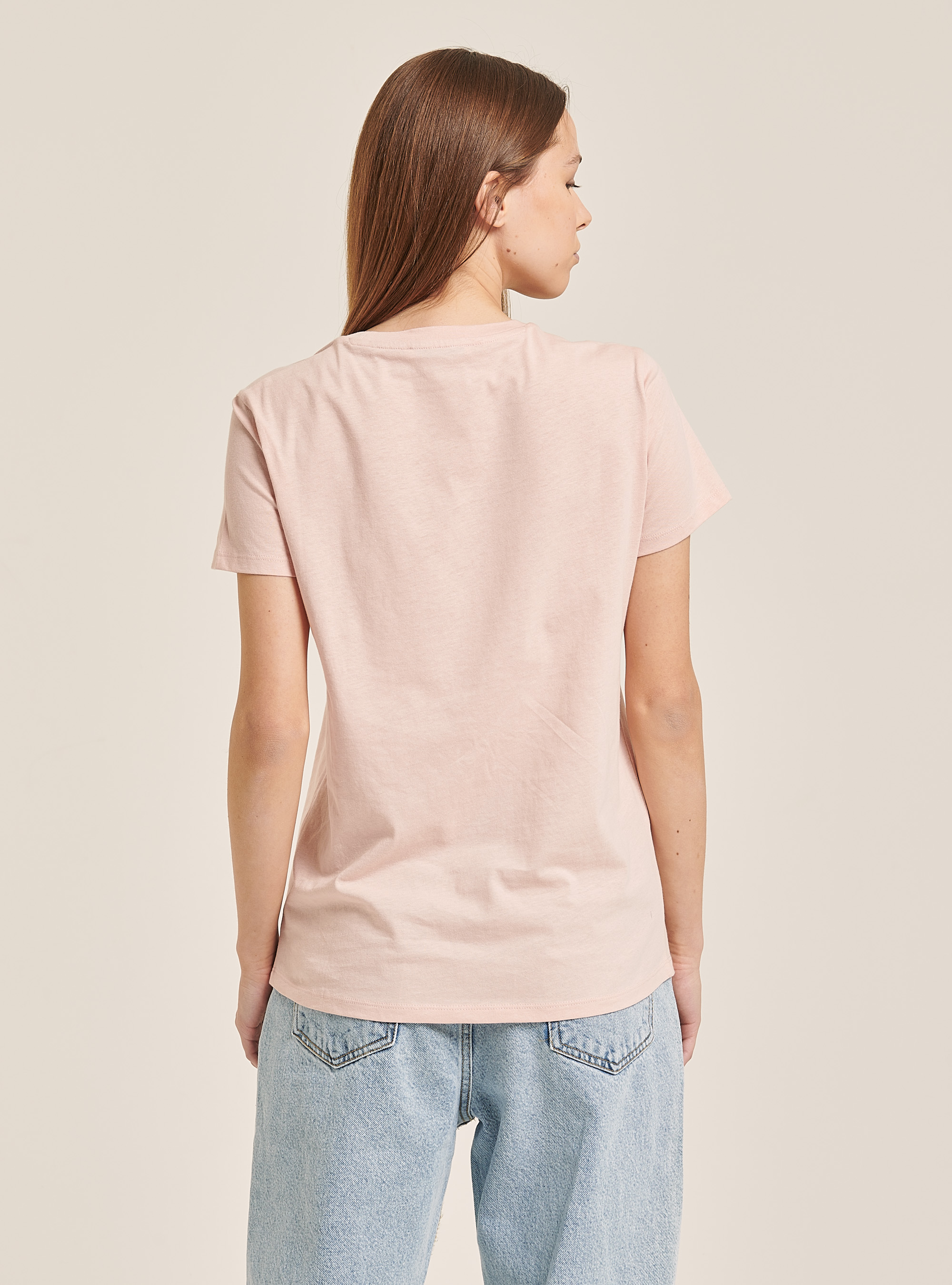 T-Shirt mit buntem Aufdruck, C4447 PINK