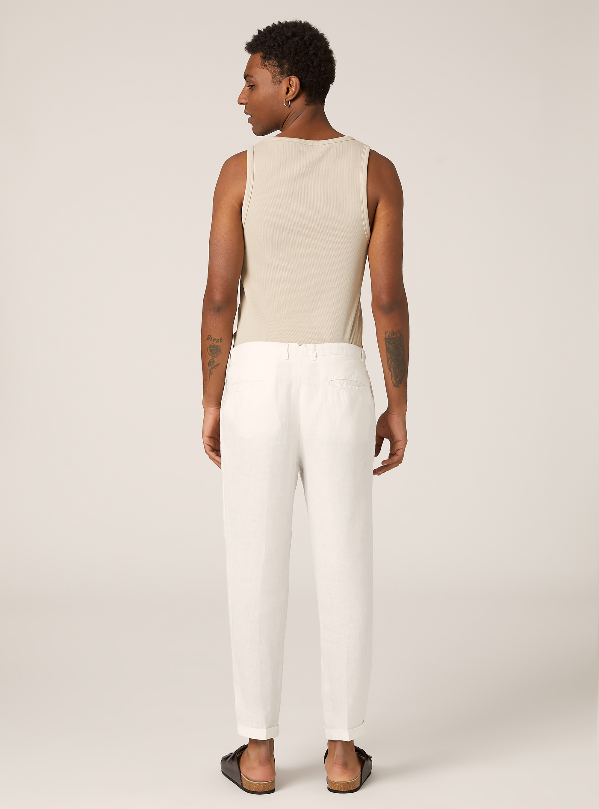 Pure linen chinos, WH2 WHITE