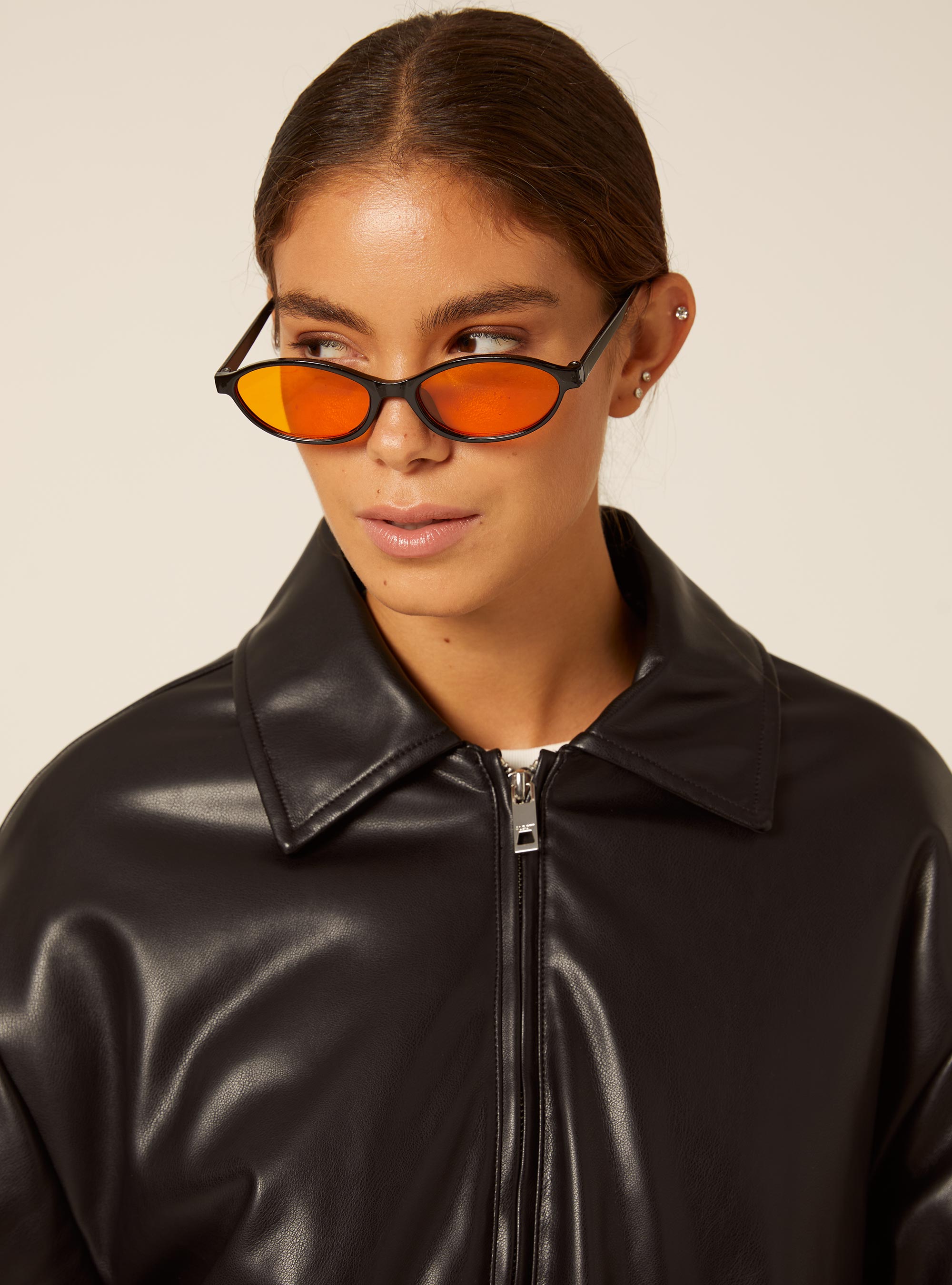 Bomber imbottito effetto pelle, BK1 BLACK