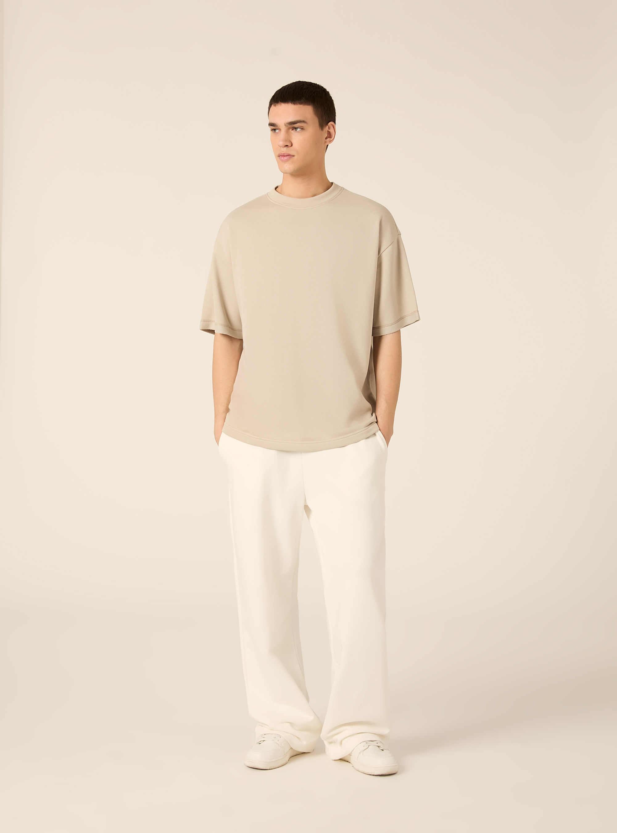 Wide leg jogger pants, WH1 OFF WHITE