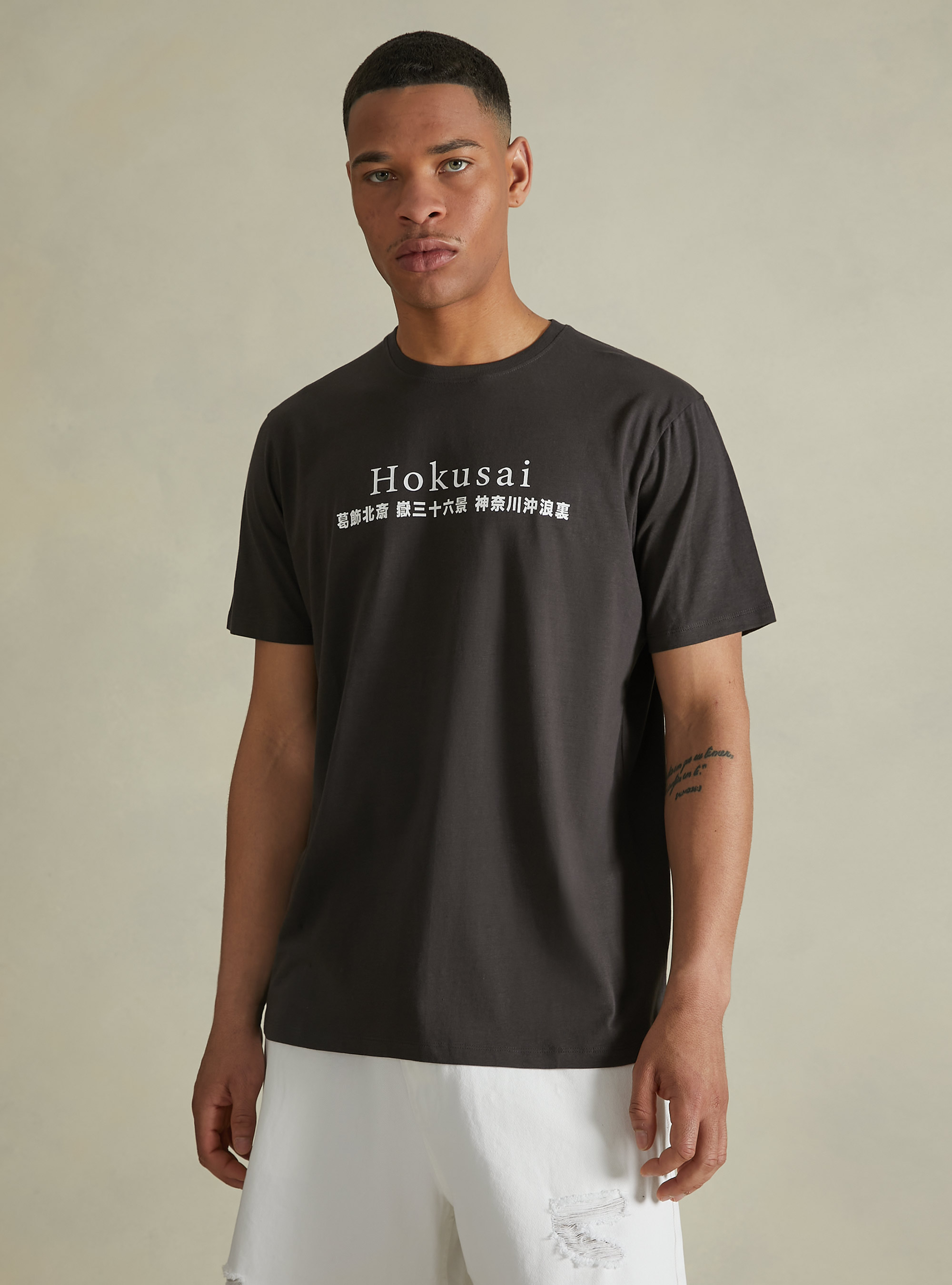 Art collection Hokusai / Alcott T-shirt, BK3 BLACK CHARCOAL