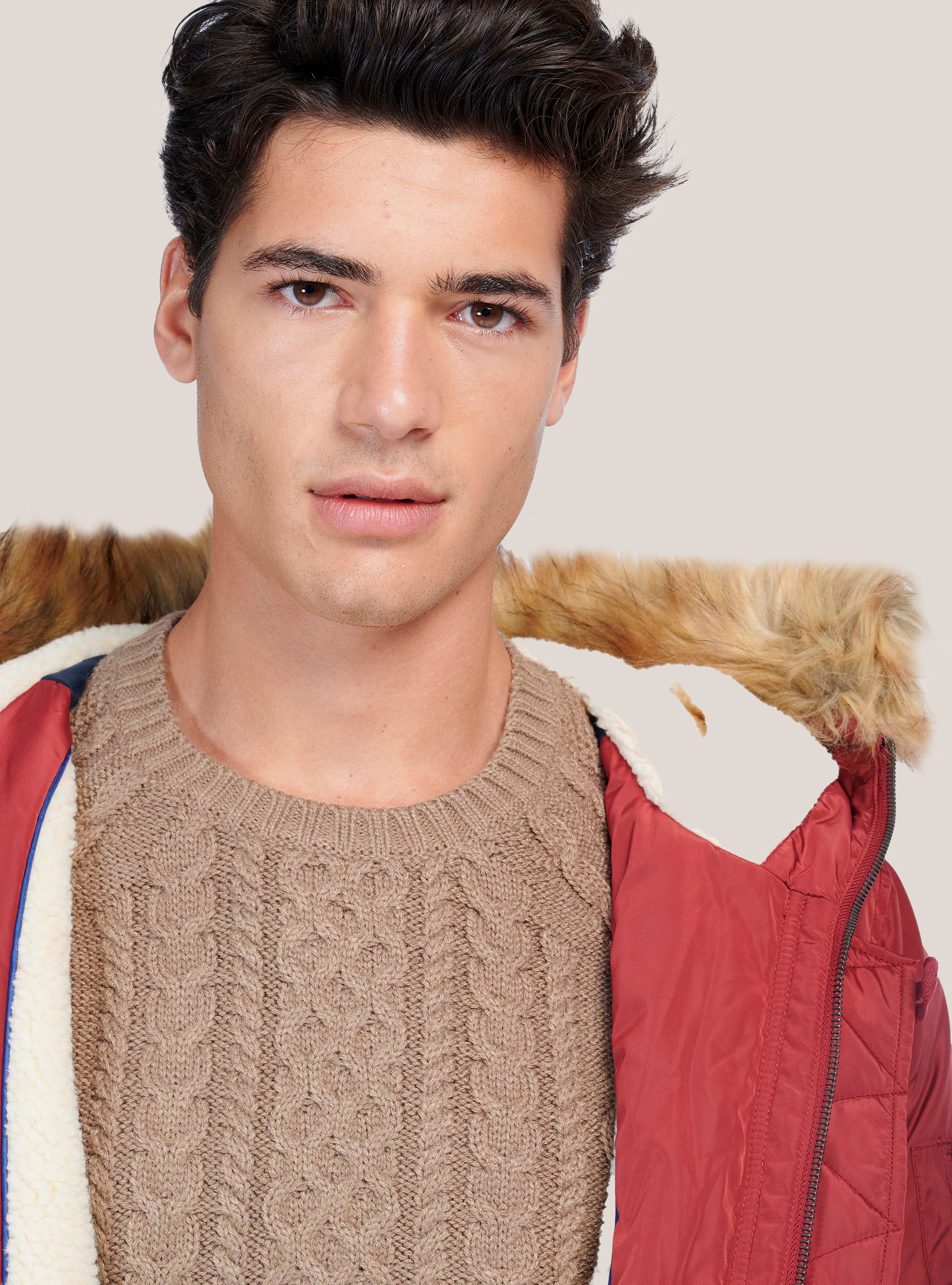 PARKA WITH ZIP ON SLEVEE, RED