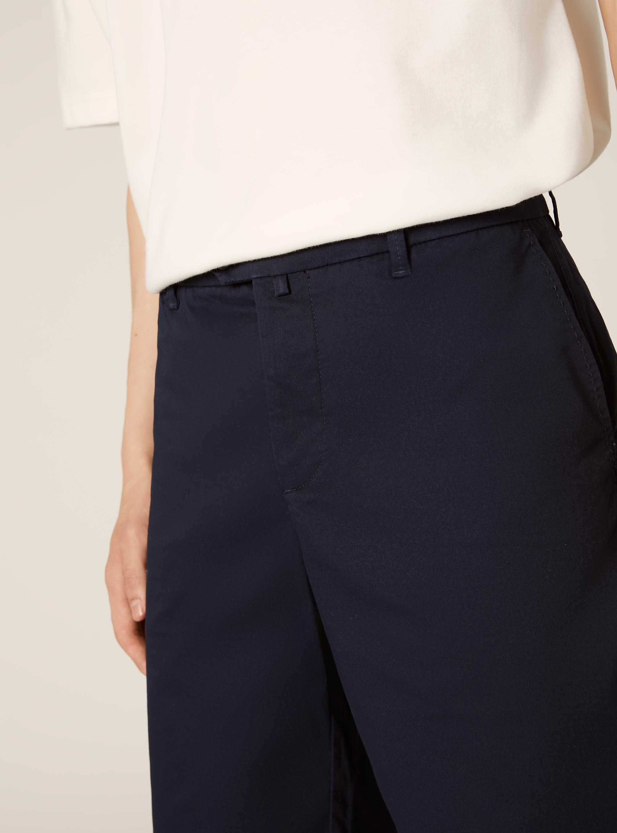 Cotton twill stretch bermuda shorts, BL1 BLUE DARK