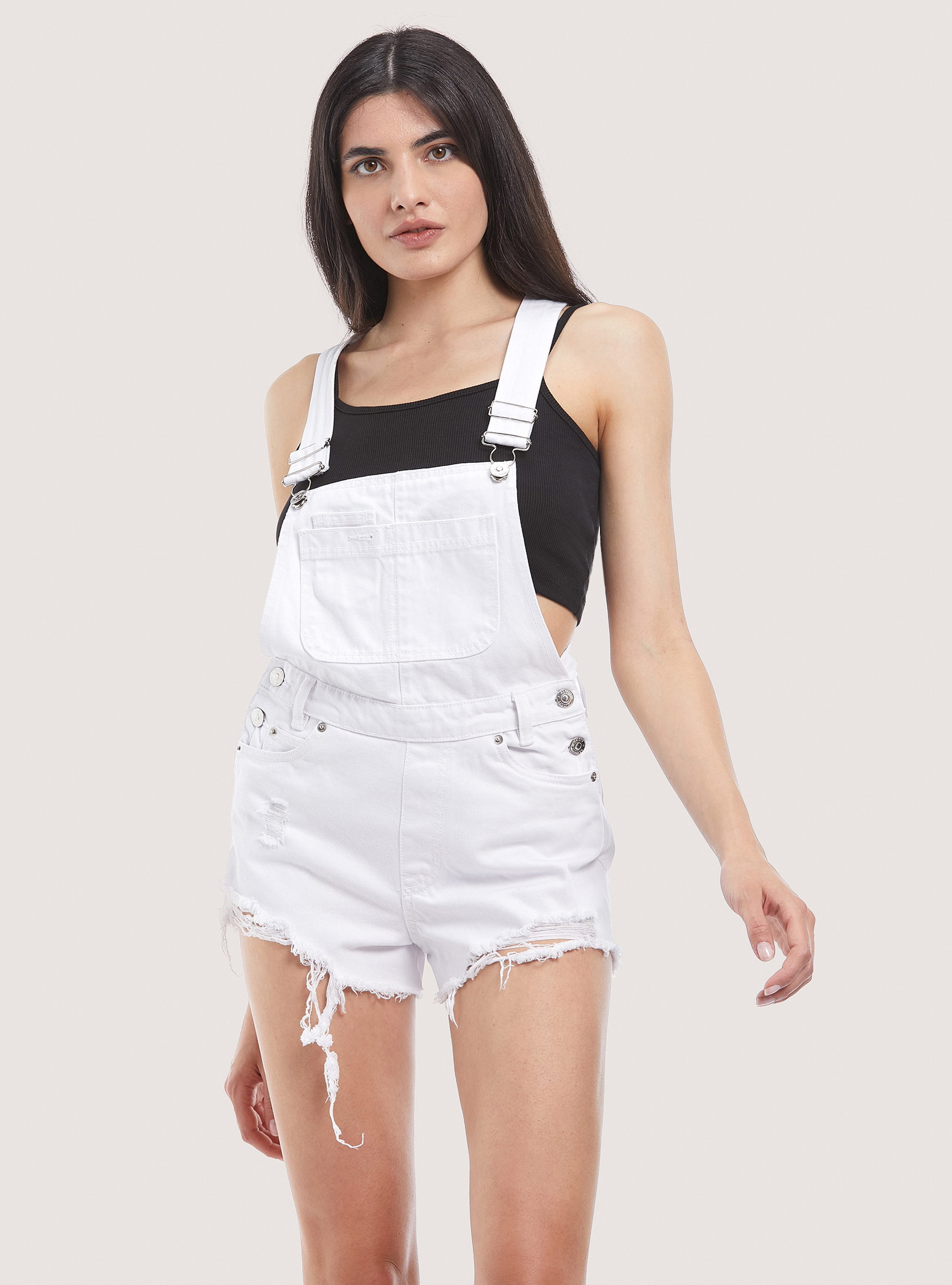 Denim dungarees shorts