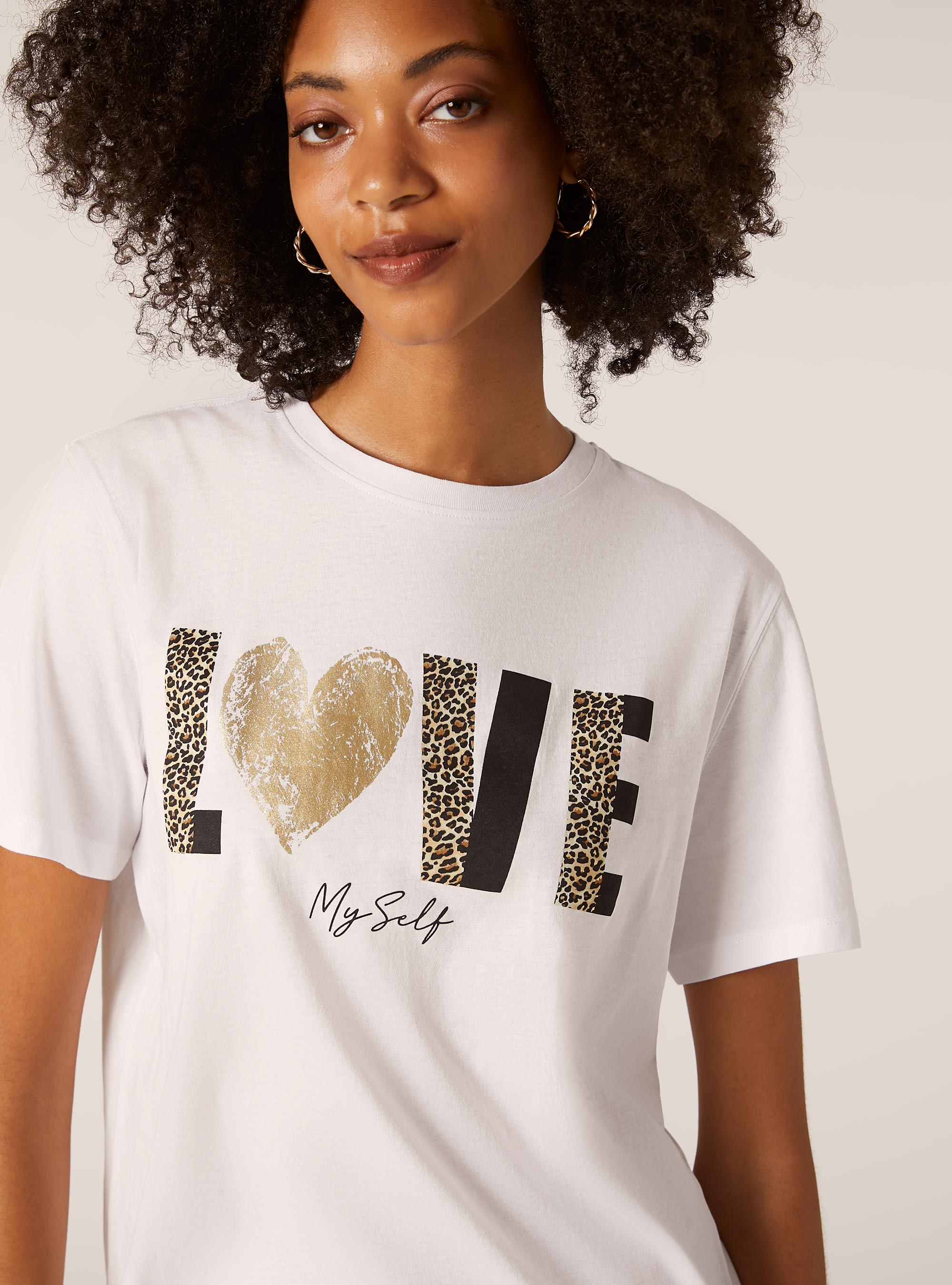 T-shirt à imprimé métallique, WH3 WHITE