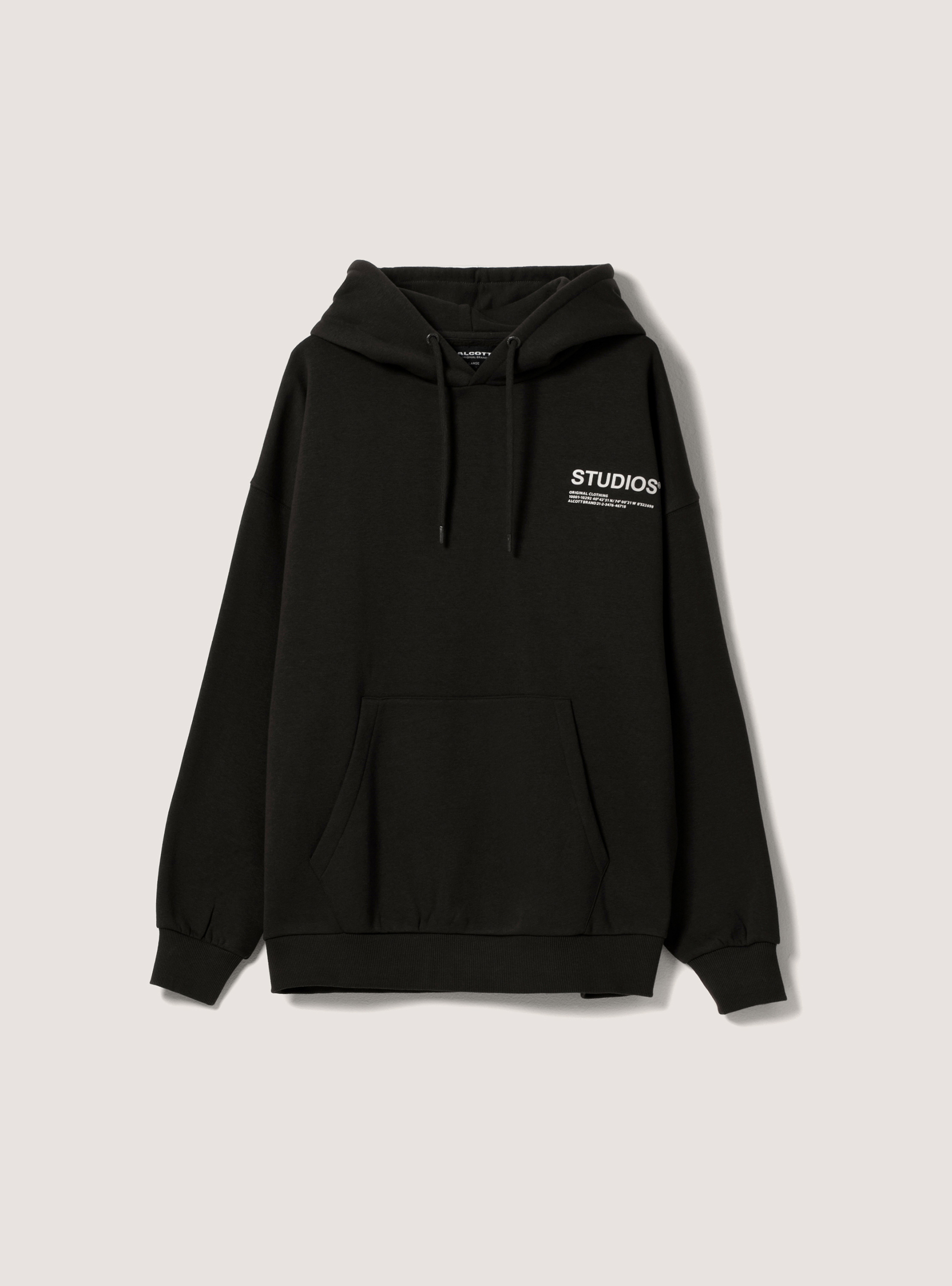 Studios print hoodie, BK1 BLACK