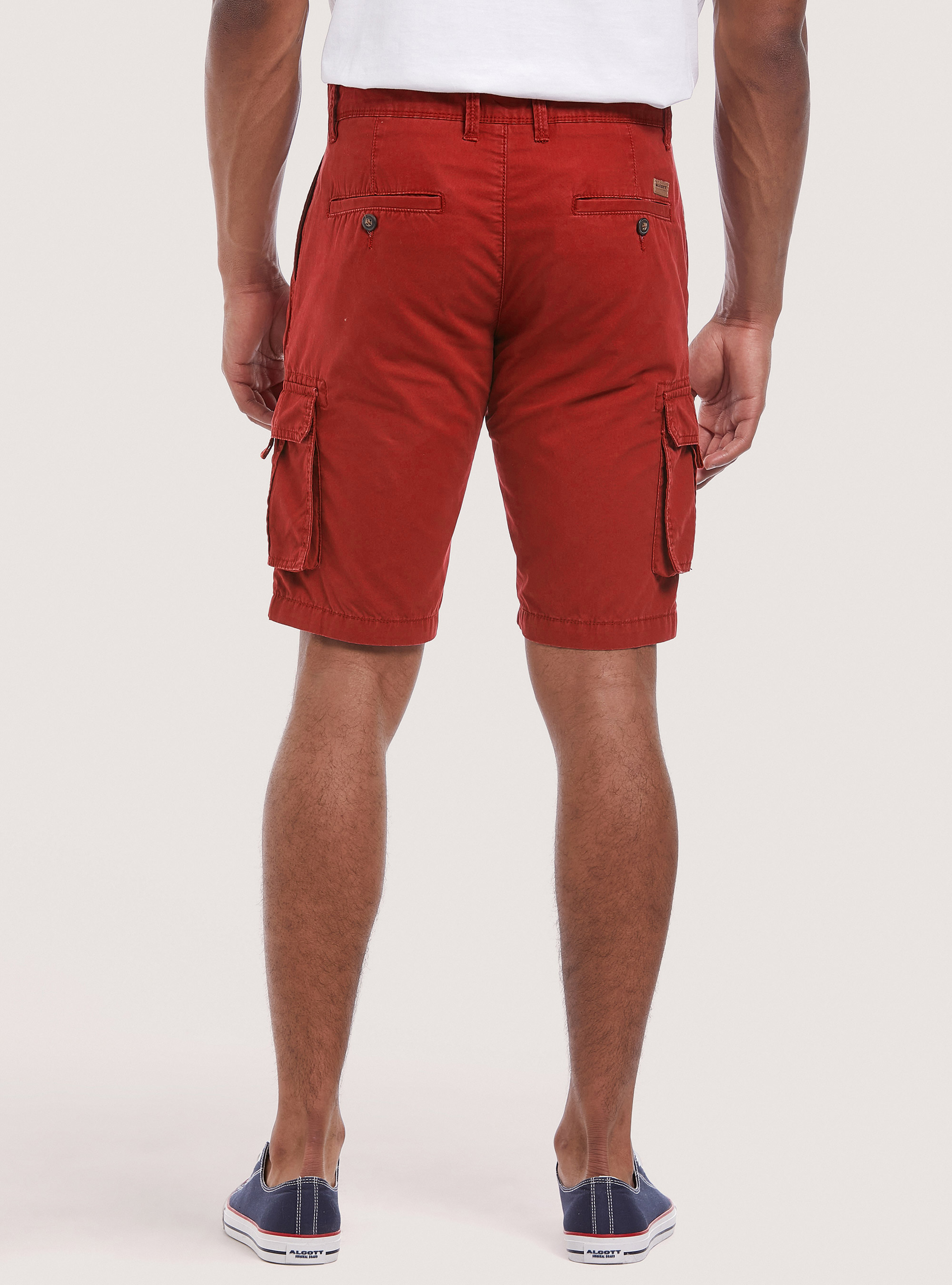 Cotton bermuda shorts with large pockets, C381 CORAL