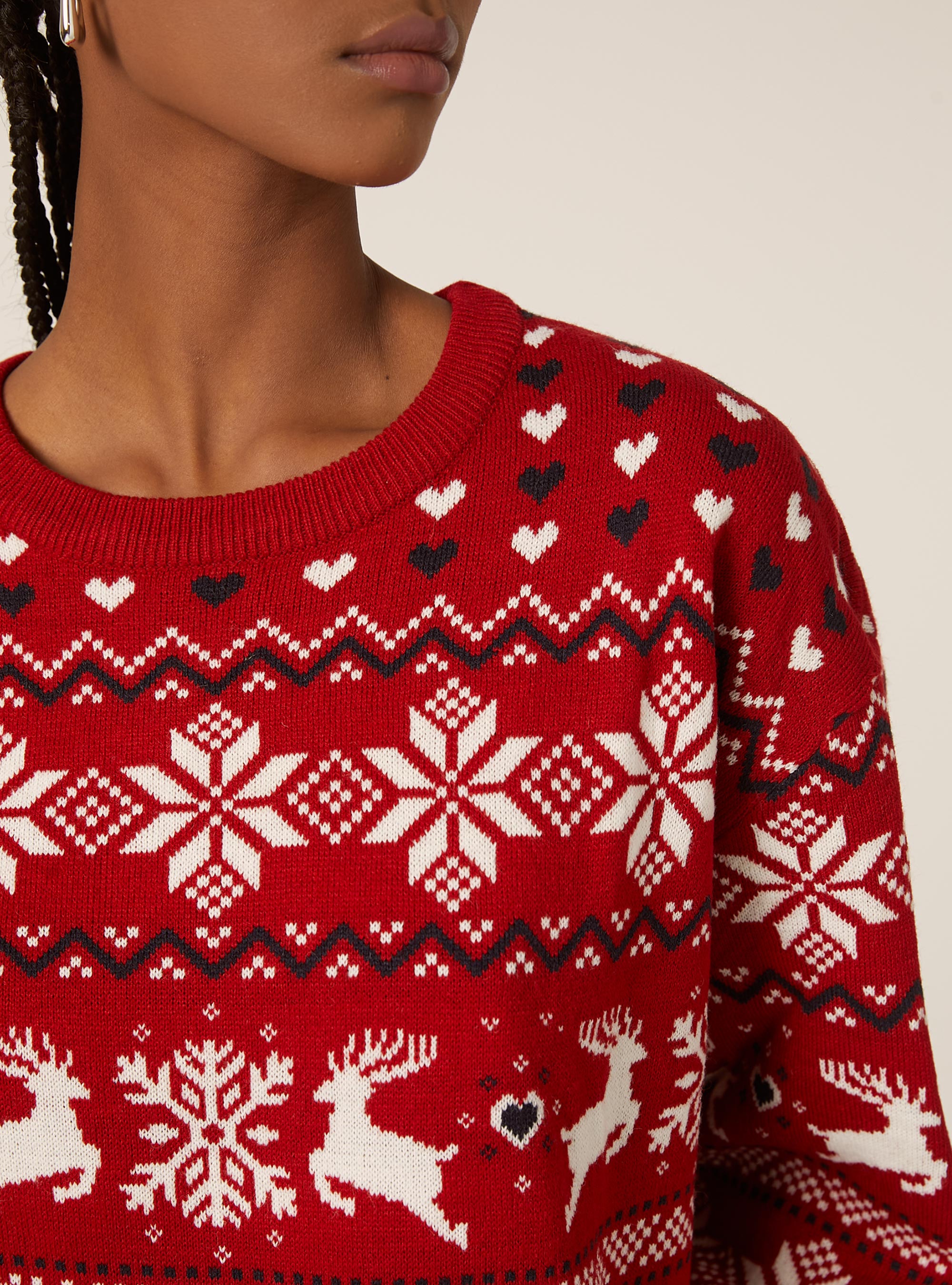 Pullover  "renne e merry xmas", RD2 RED MEDIUM