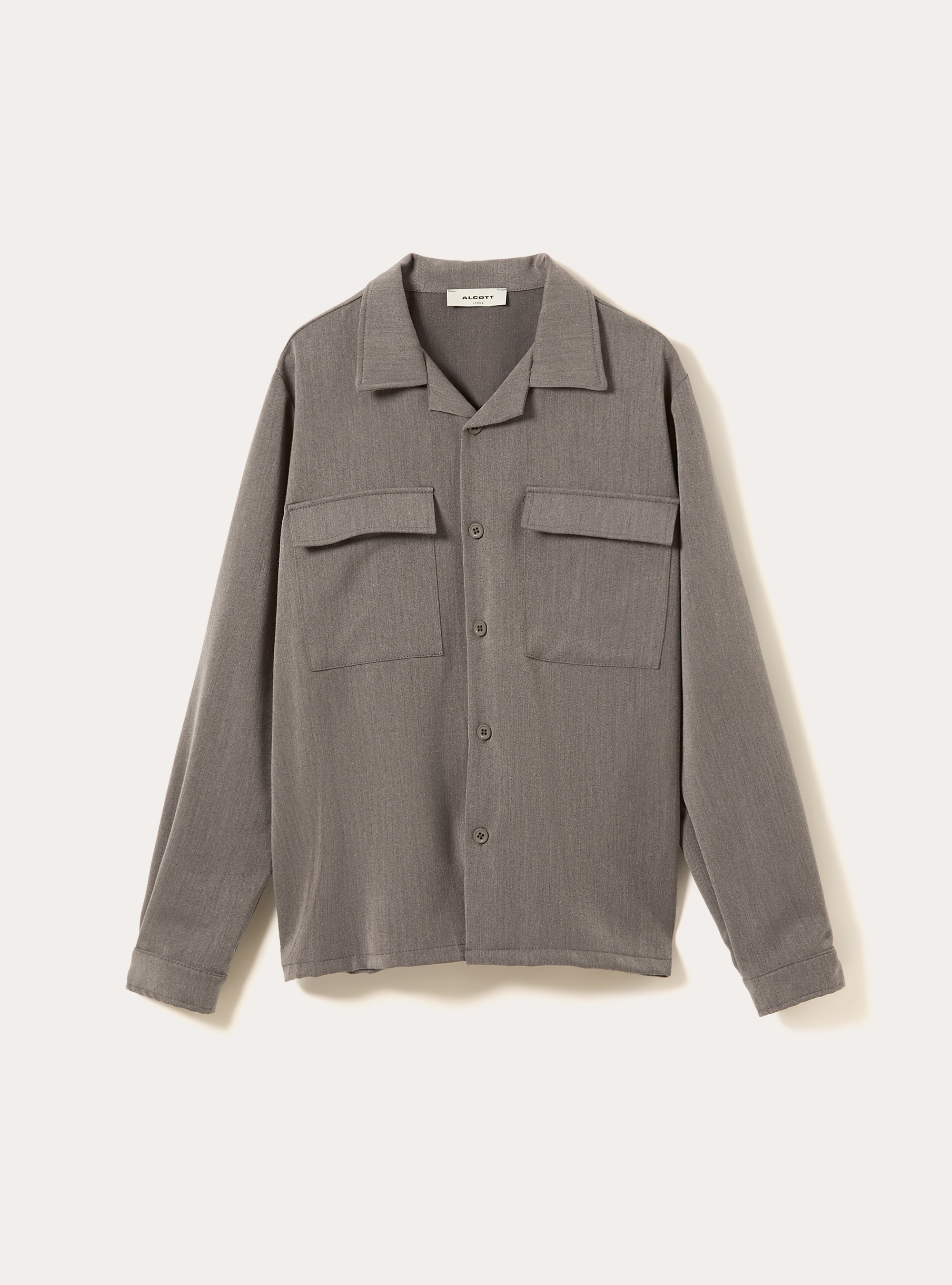 Camicia basic con tasconi, MGY1 GREY MEL DARK