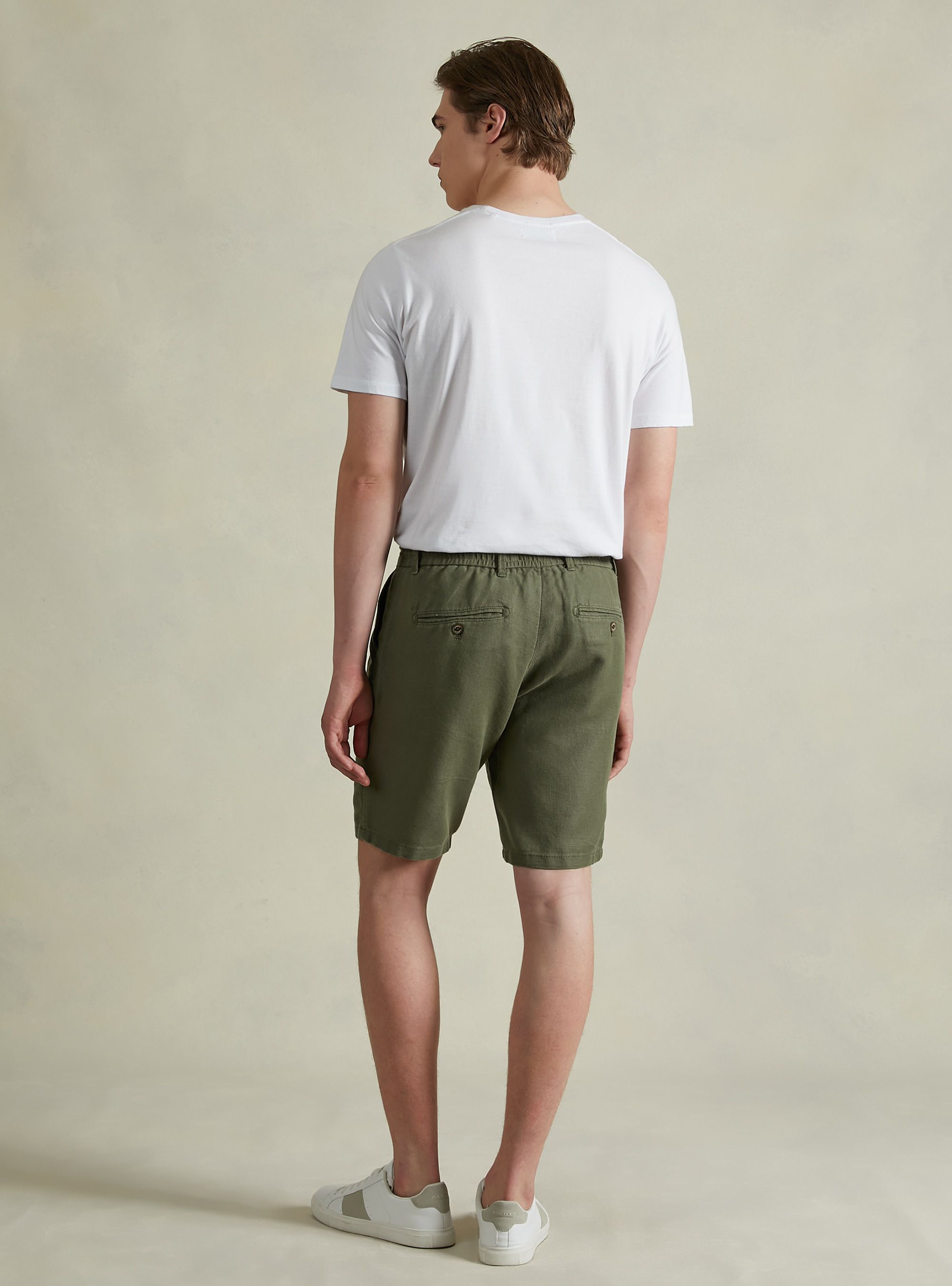 Linen-blend bermuda shorts with drawstring waist, KY2 KAKY MEDIUM
