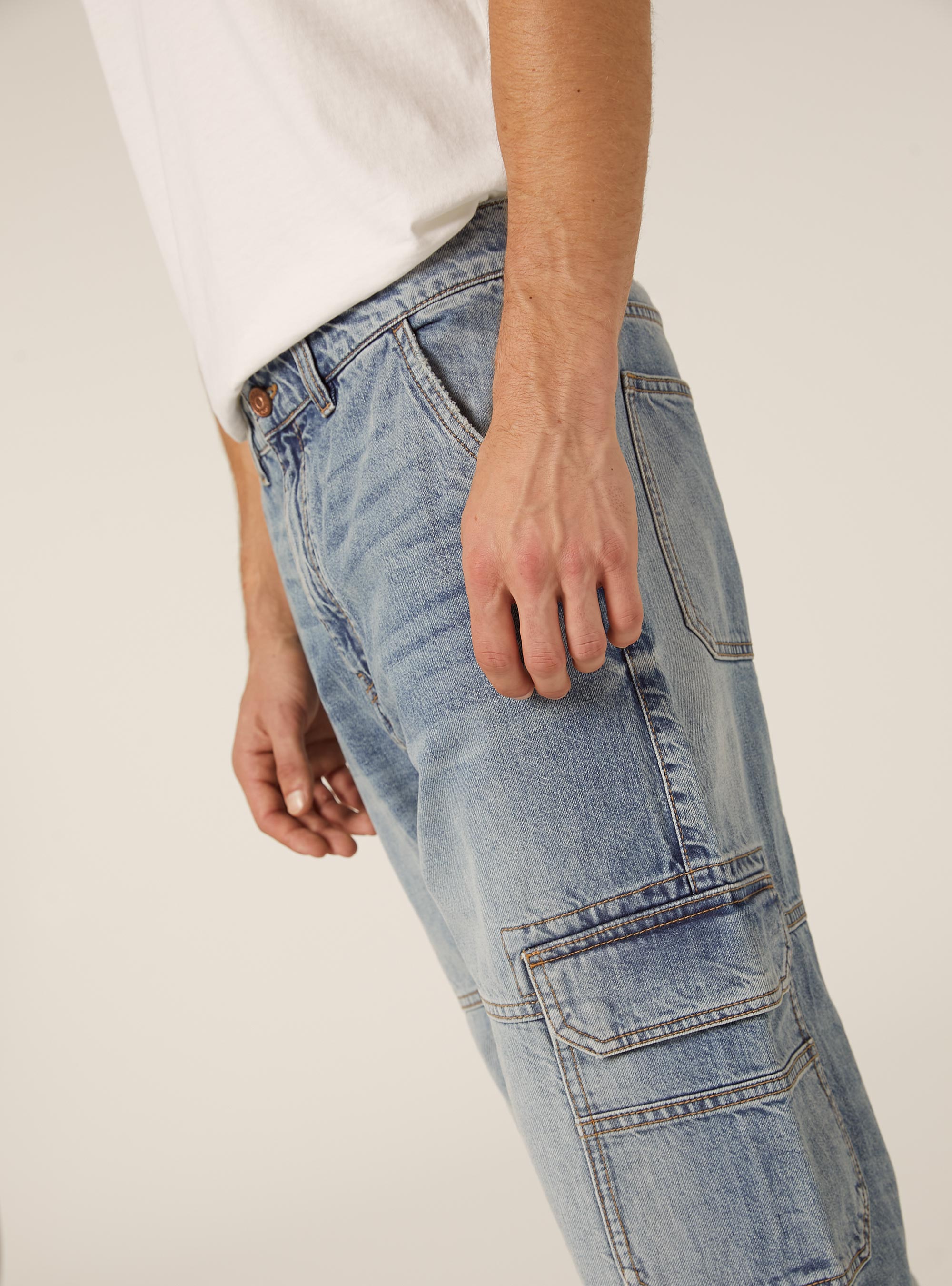 Cargo jeans, D005 LIGHT BLUE