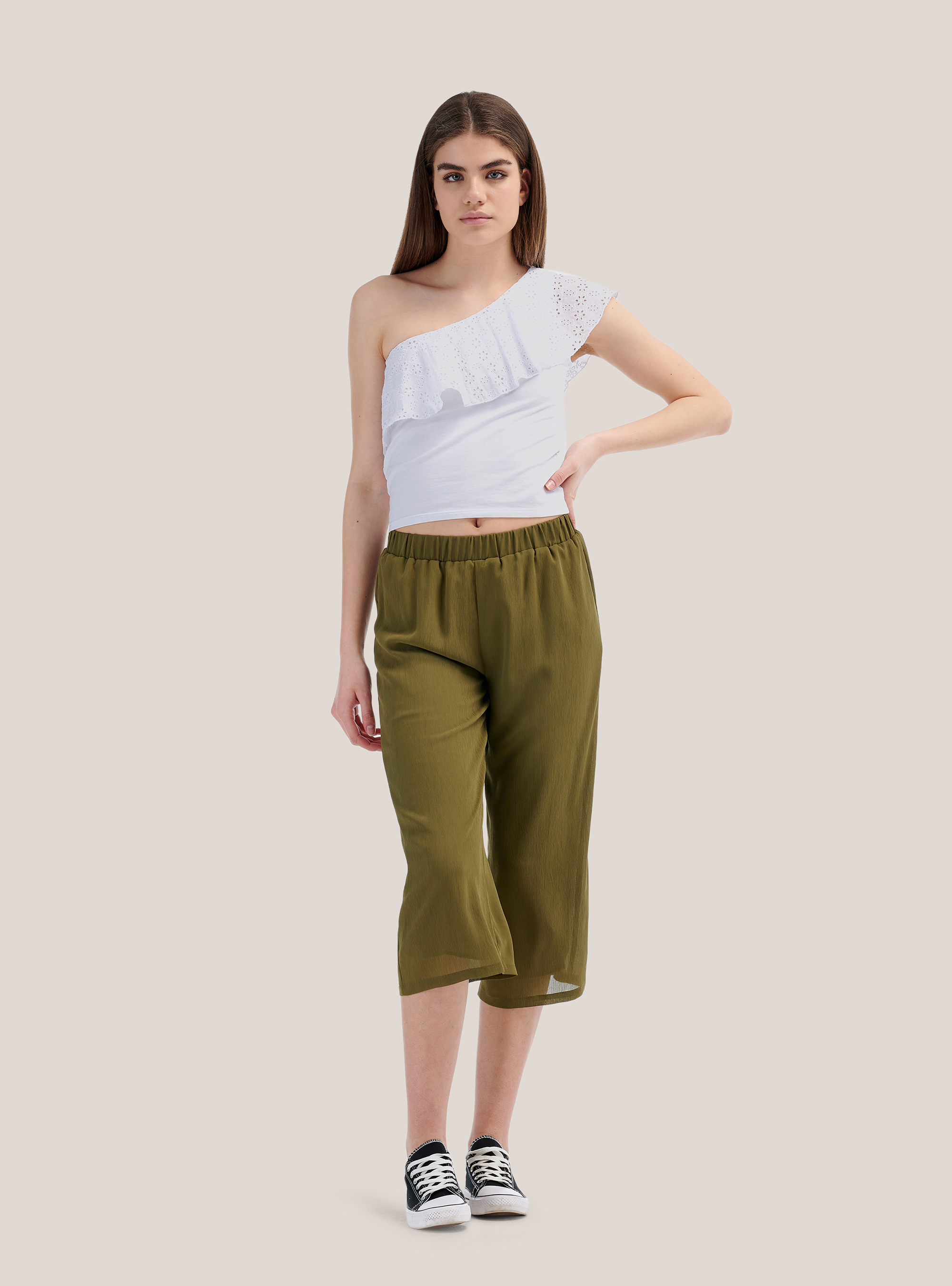 Pantalon culotte coupe large confort, C6601 KAKY