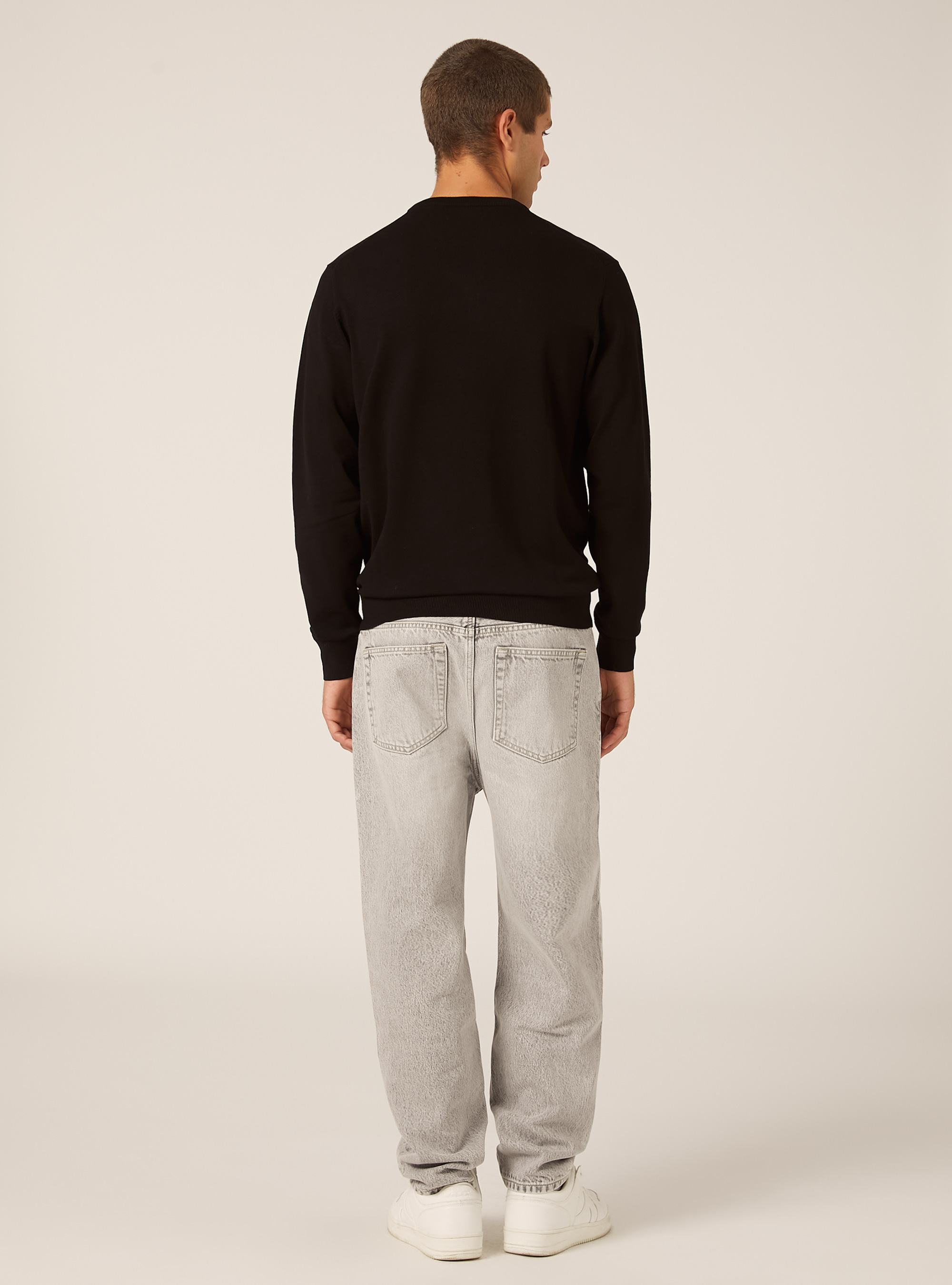 Pull à col rond en viscose Ecovero, BK1 BLACK