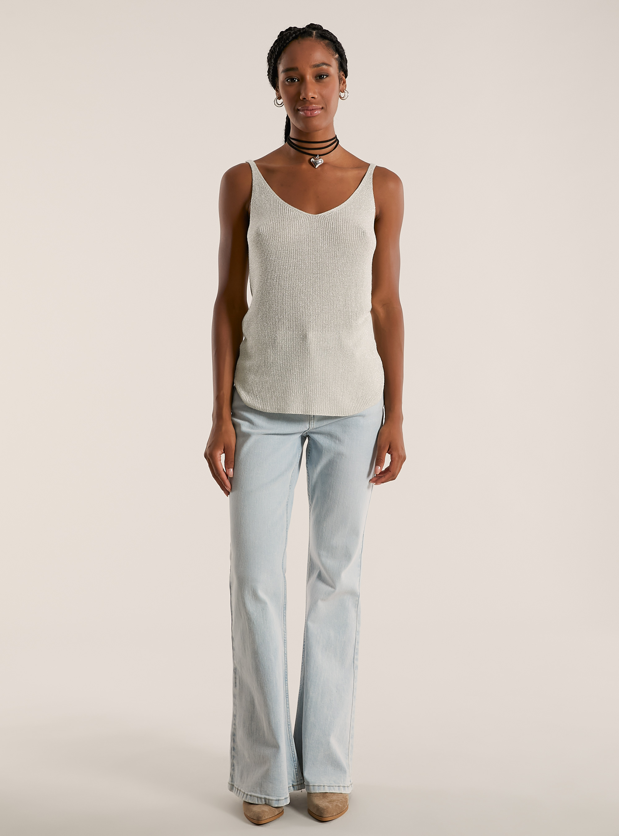 Camiseta de tirantes de punto de l&uacute;rex, BG2 BEIGE MEDIUM