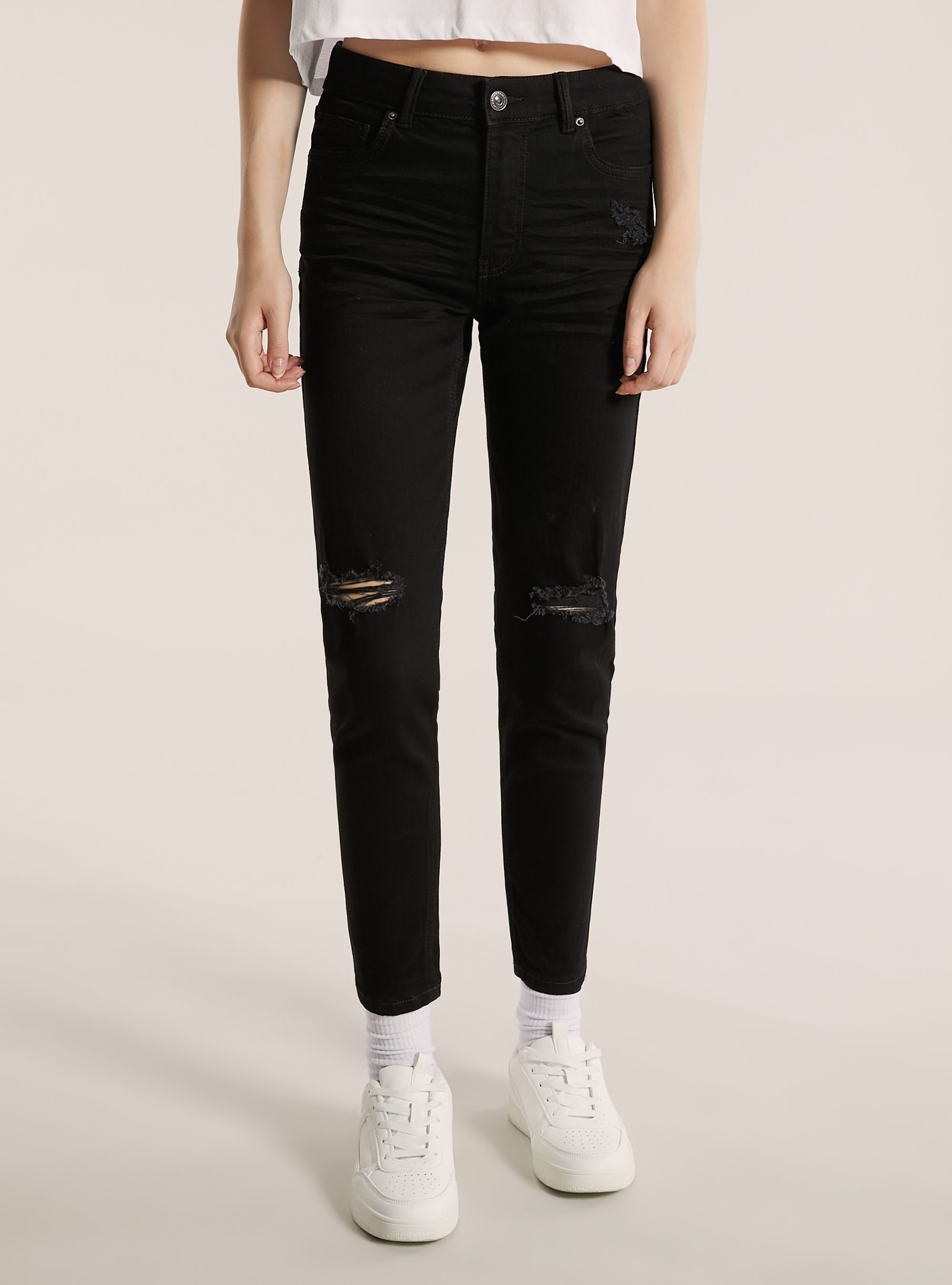 Jean skinny avec effet push-up, D000 BLACK