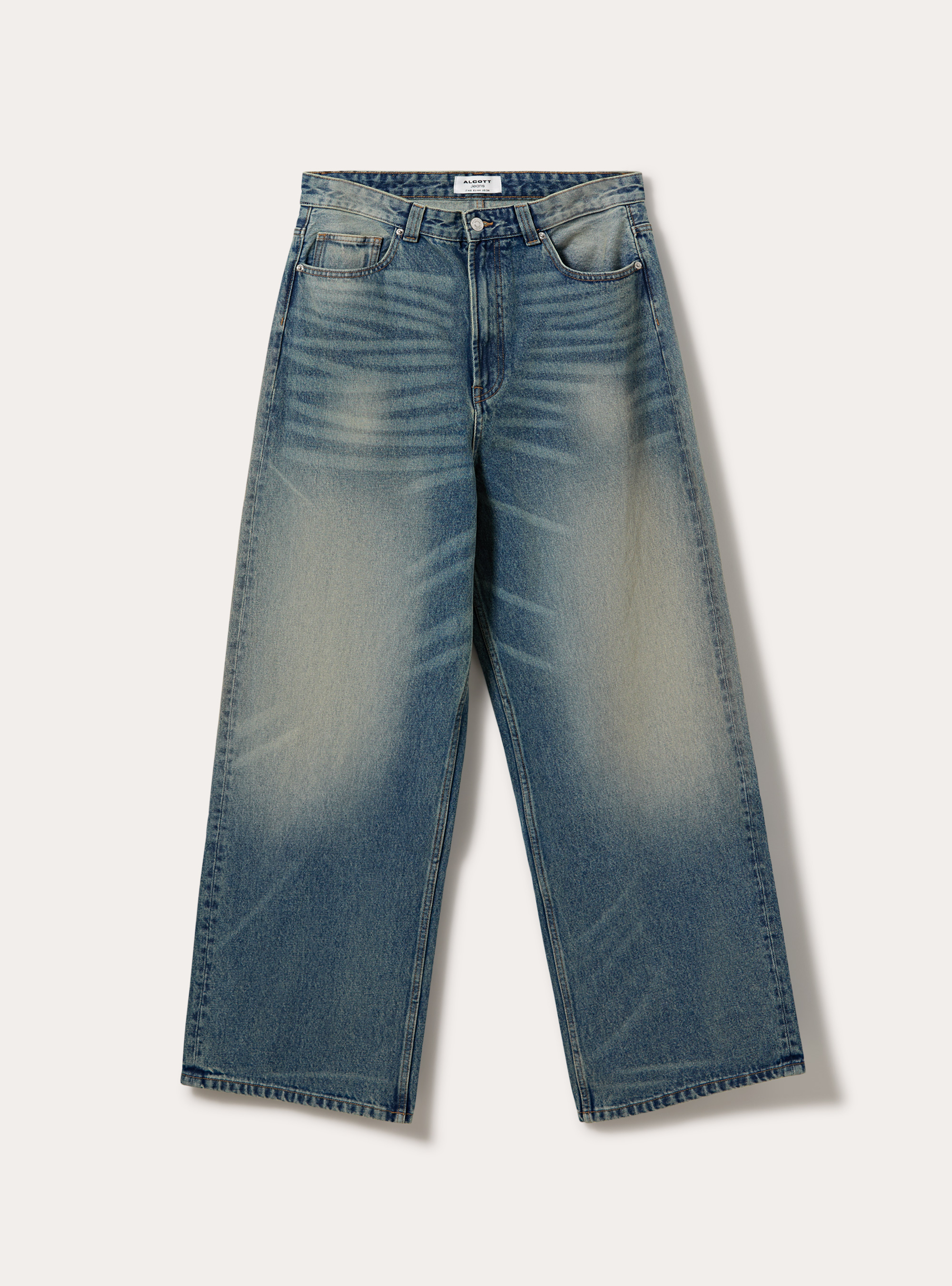 Jeans super baggy, D004 MEDIUM LIGHT BLUE