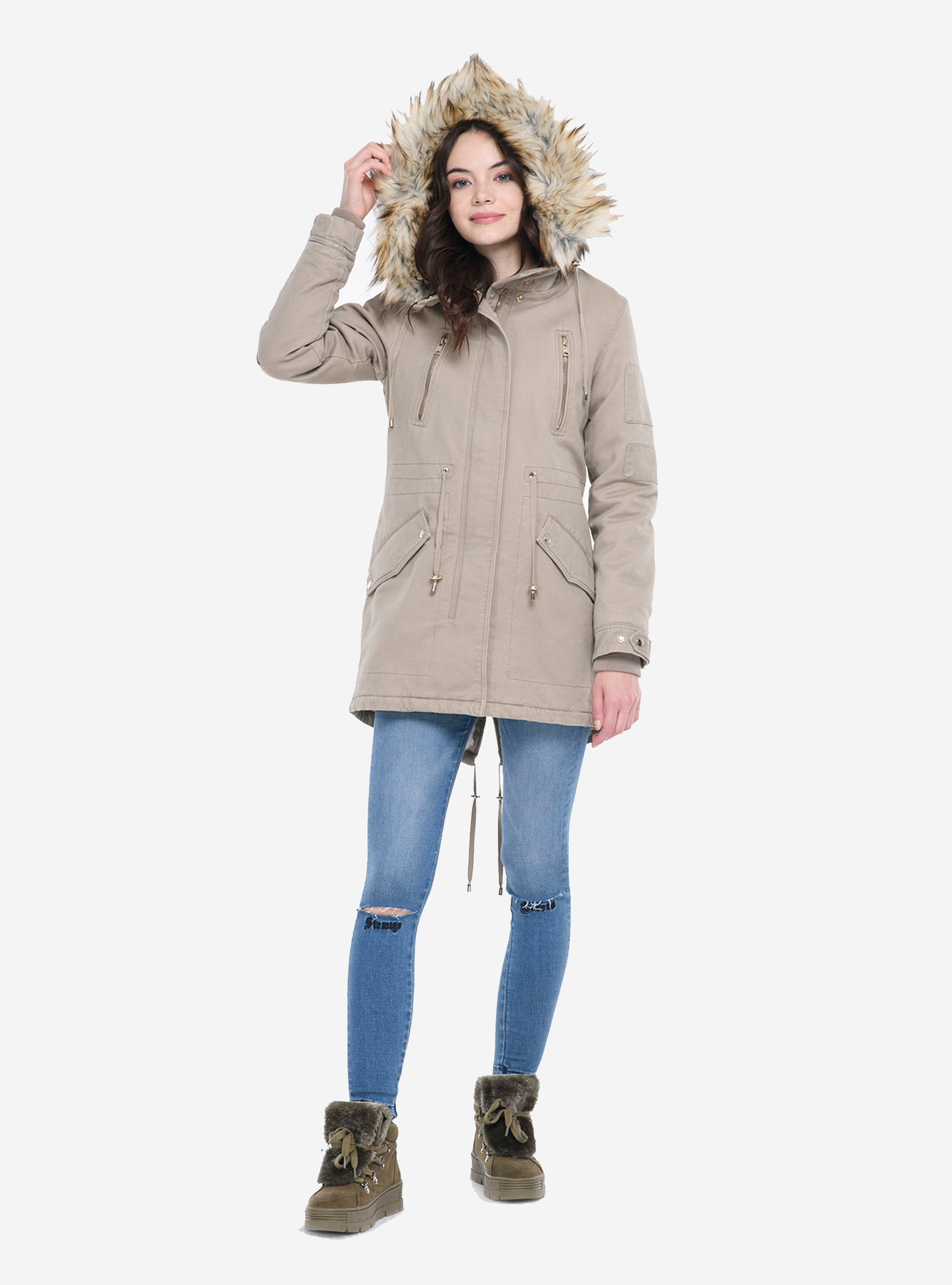 Giubbotto parka imbottito, SABBIA