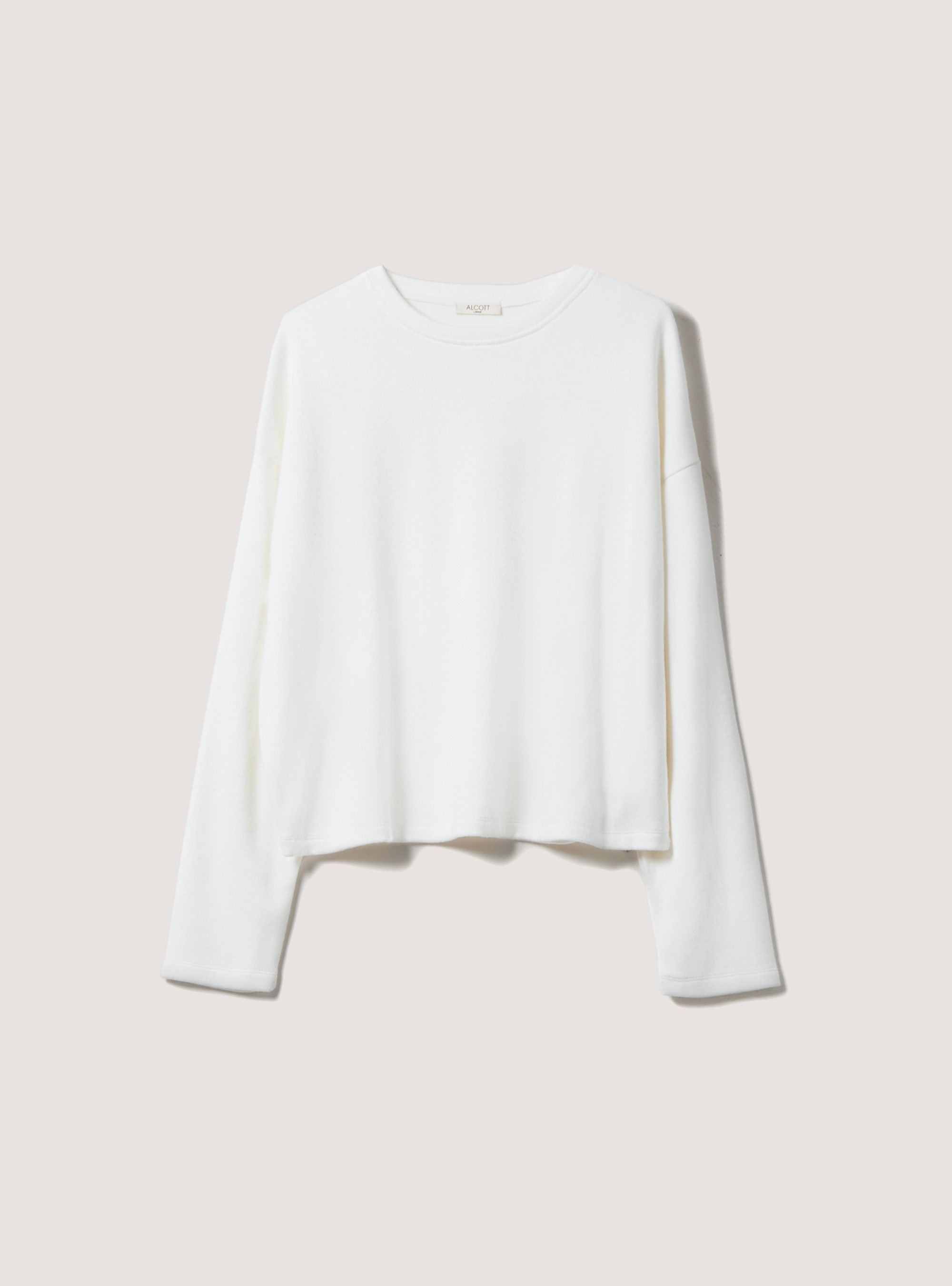 Sweat-shirt au toucher doux, C0020 OFF WHITE