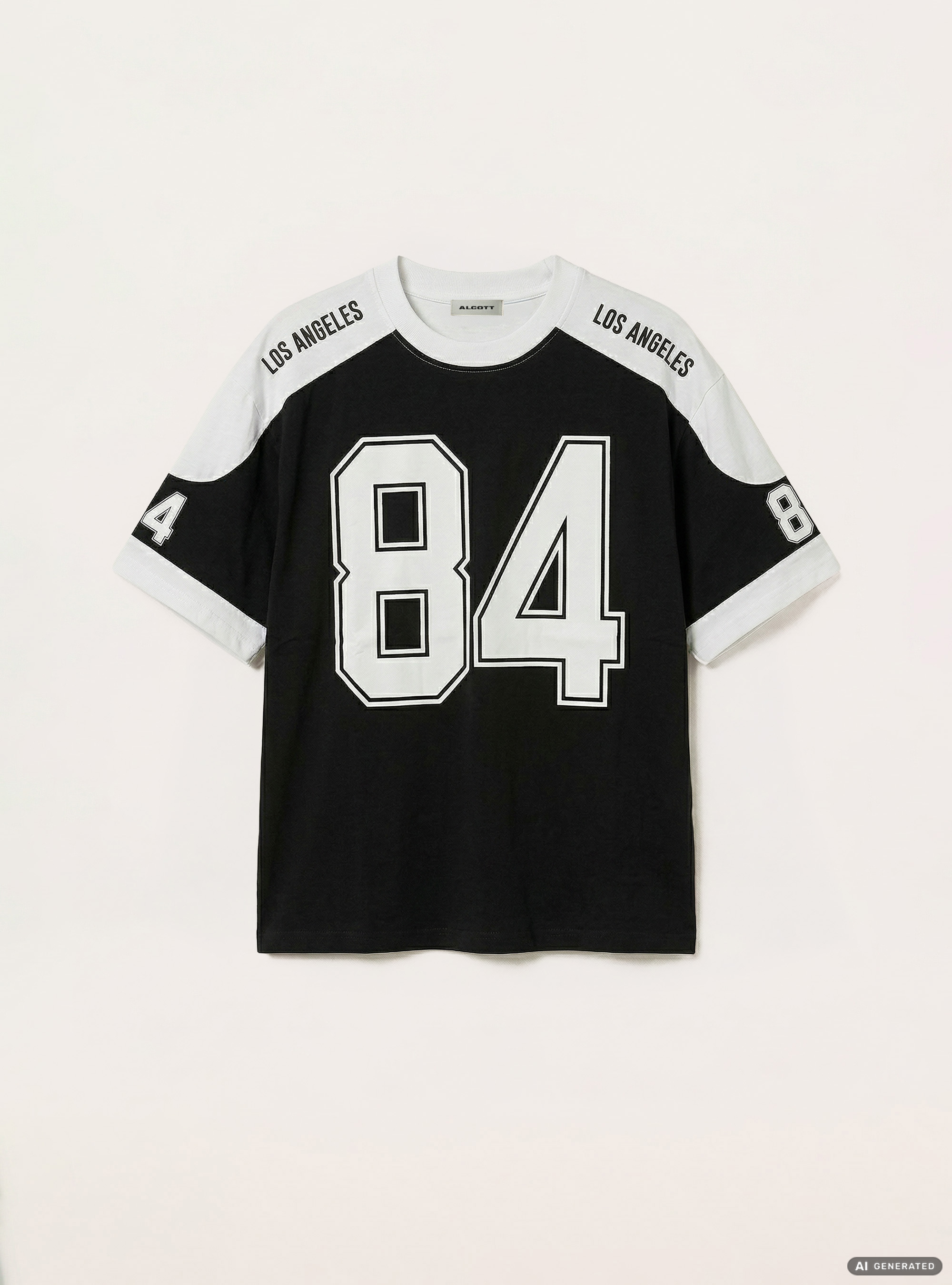 T-shirt con stampa numero, NERO