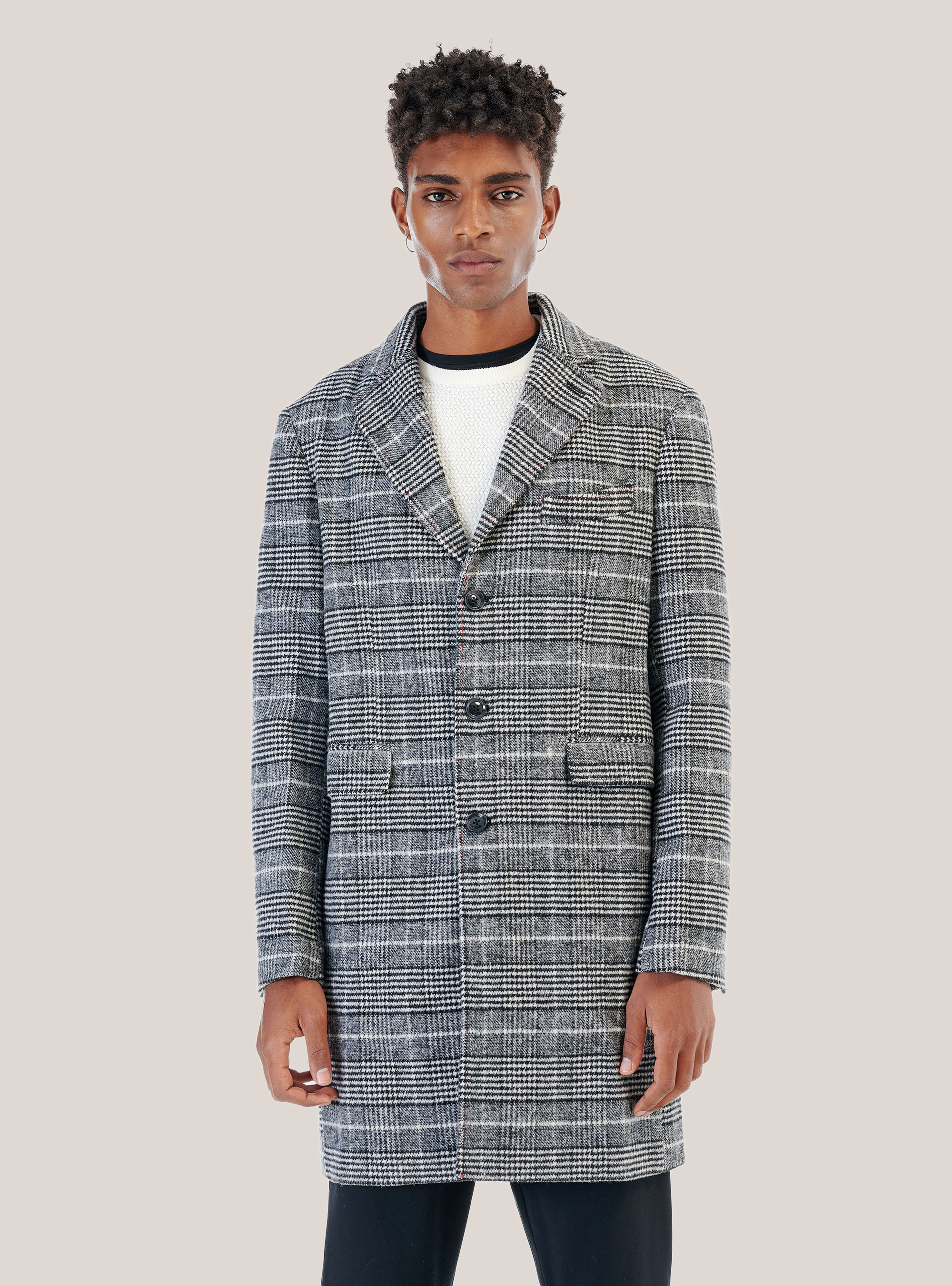 long houndstooth coat
