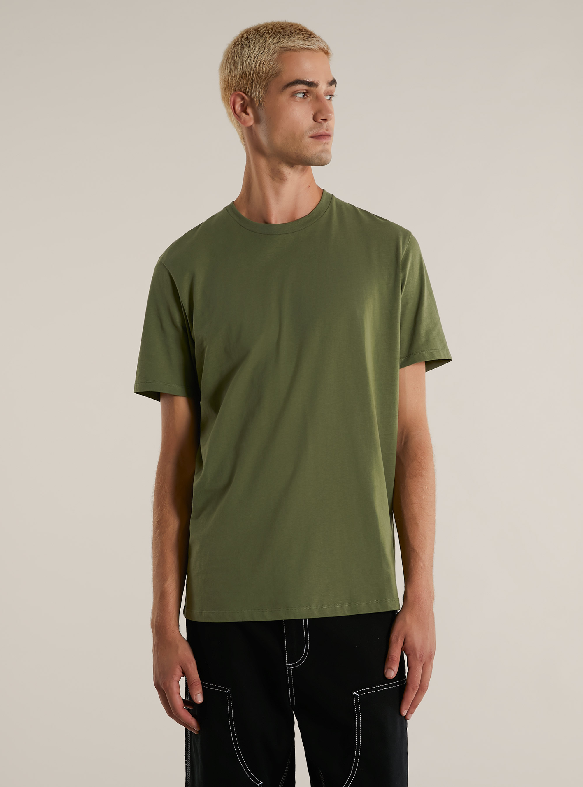 Camiseta de algodón con cuello redondo, KY2 KAKY MEDIUM