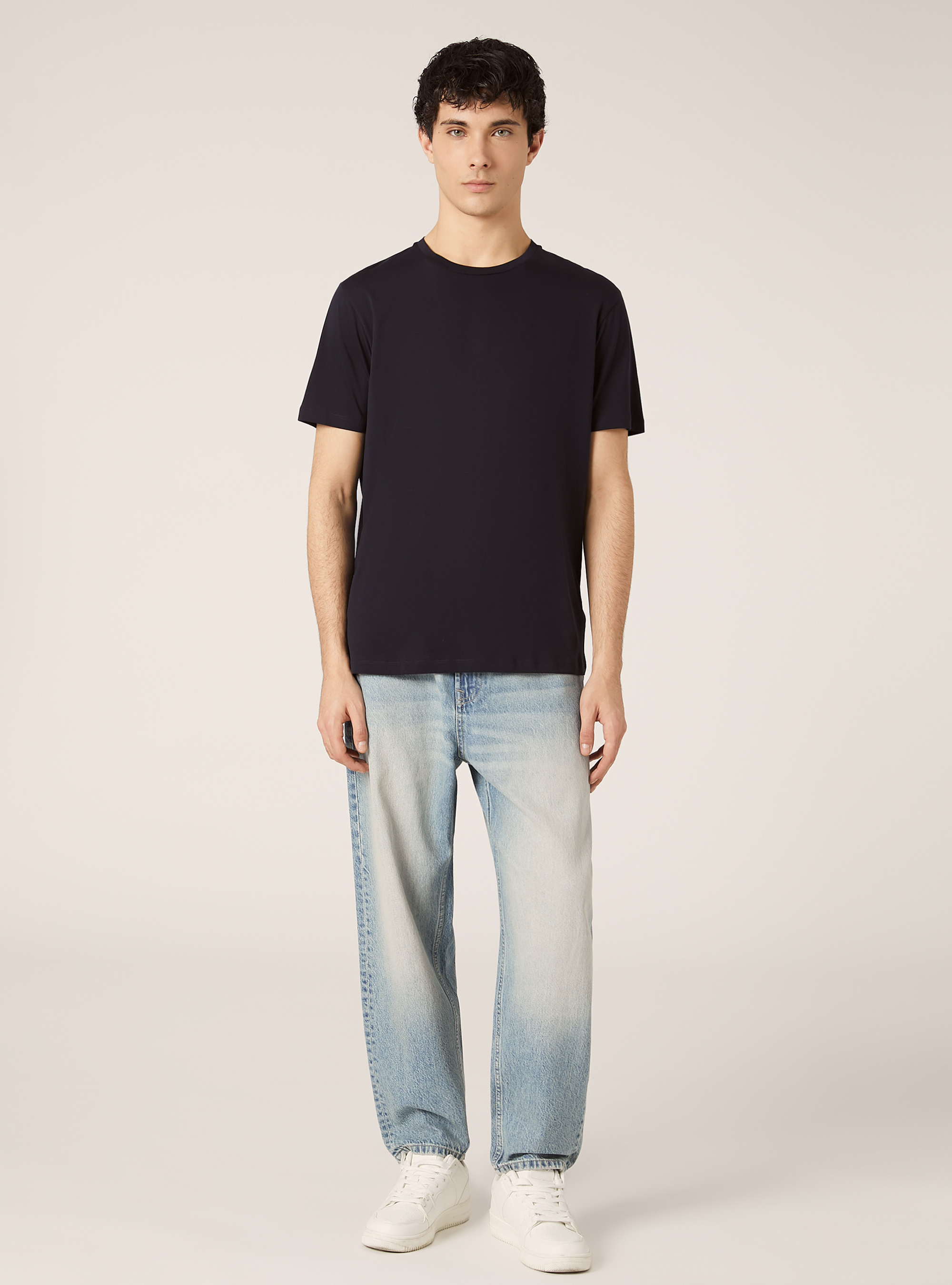 T-shirt en coton Pima sup&eacute;rieur, NA1 NAVY DARK