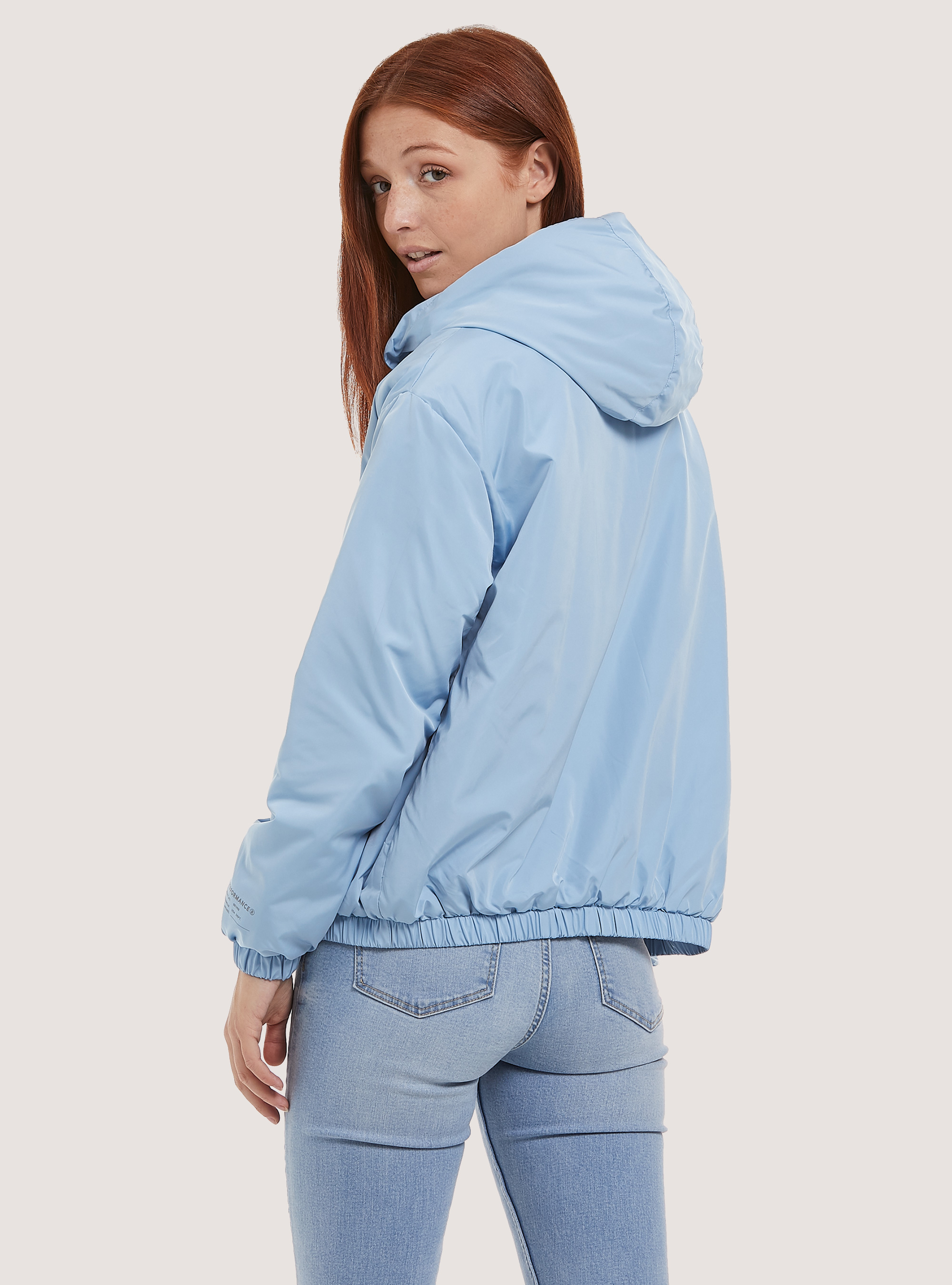 Bomber jacket with faux fur lining, AZ3 AZURRE LIGHT