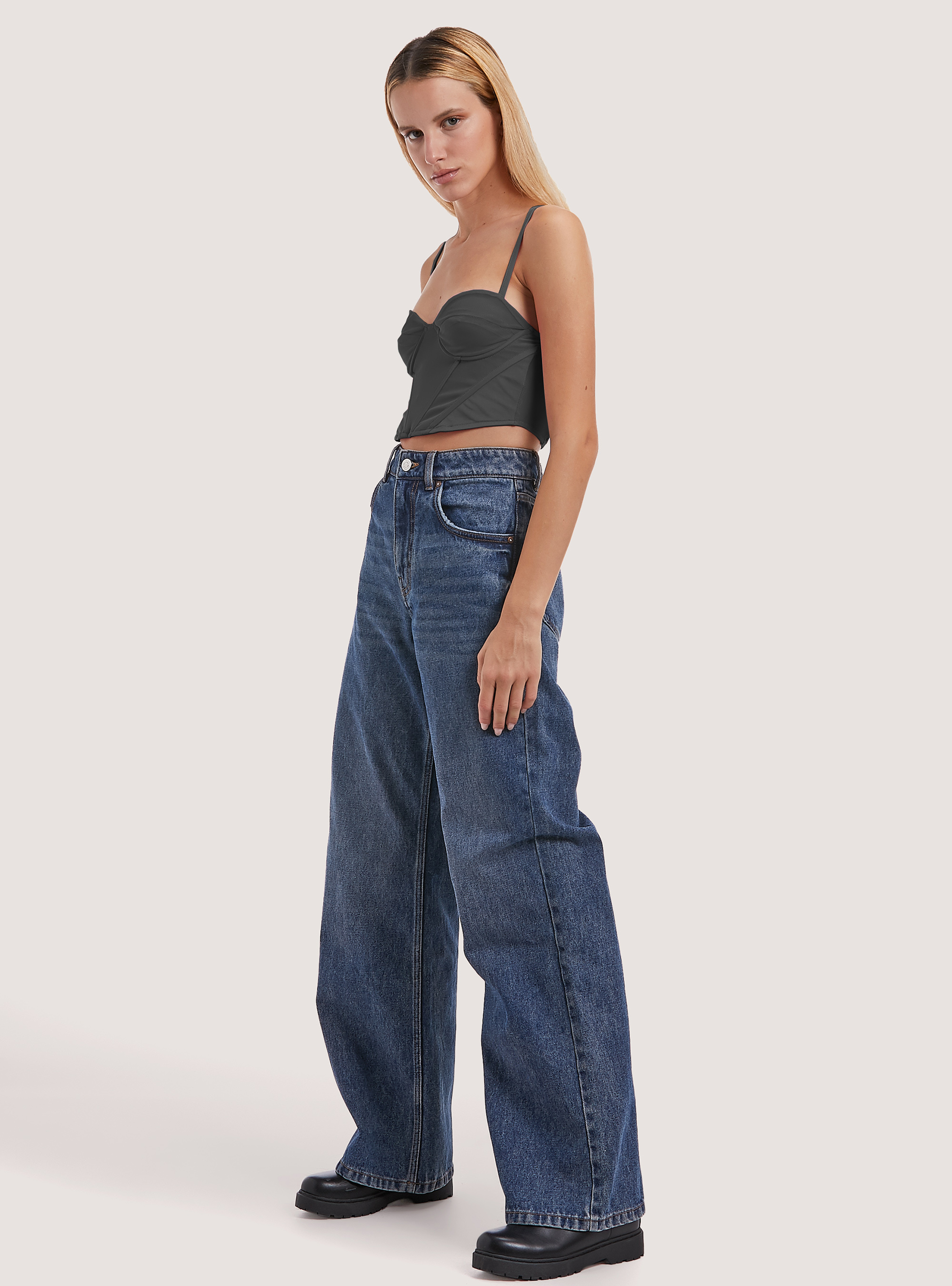 Plain tulle corset, BK1 BLACK